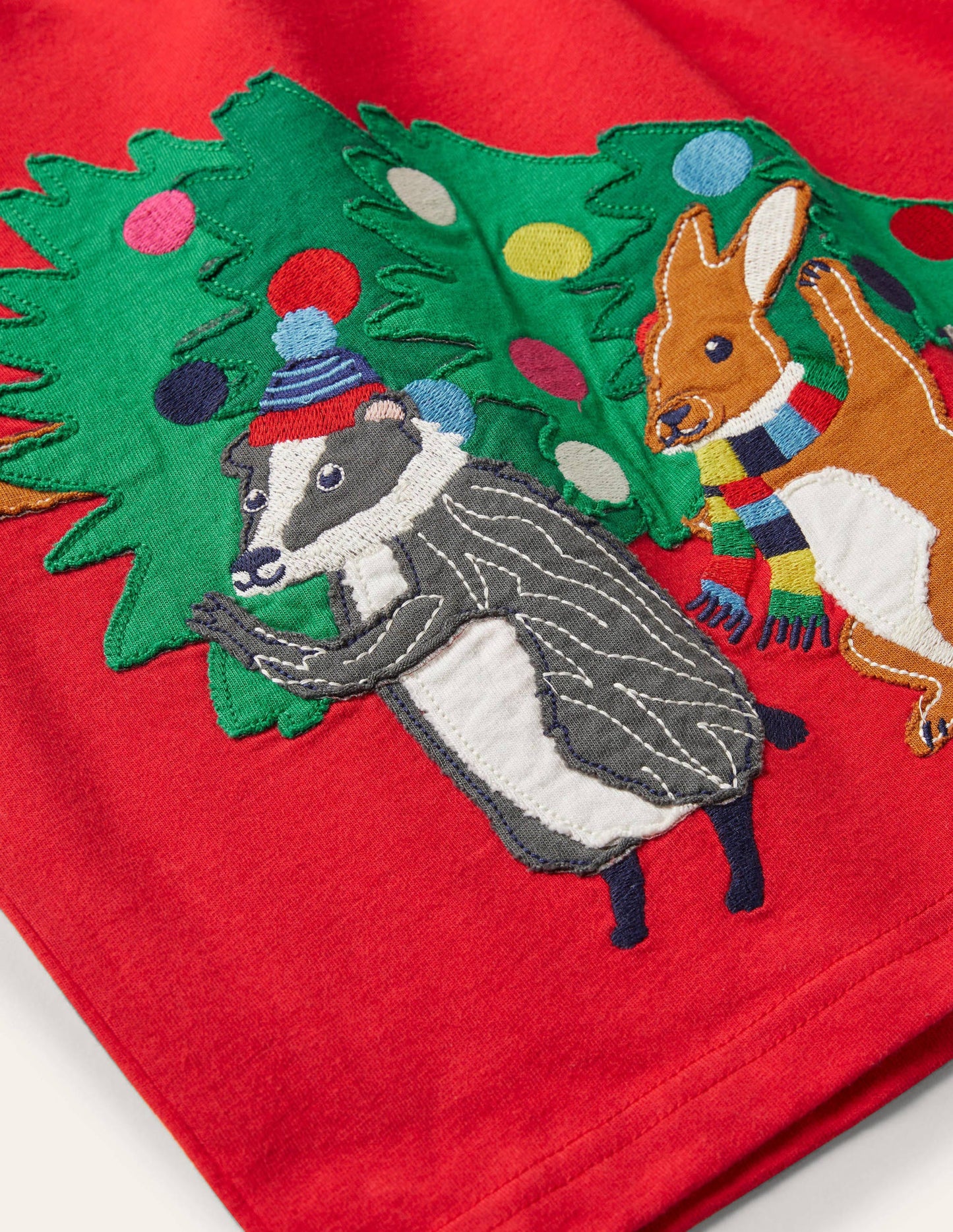 Festive Animal T-shirt-Rockabilly Red