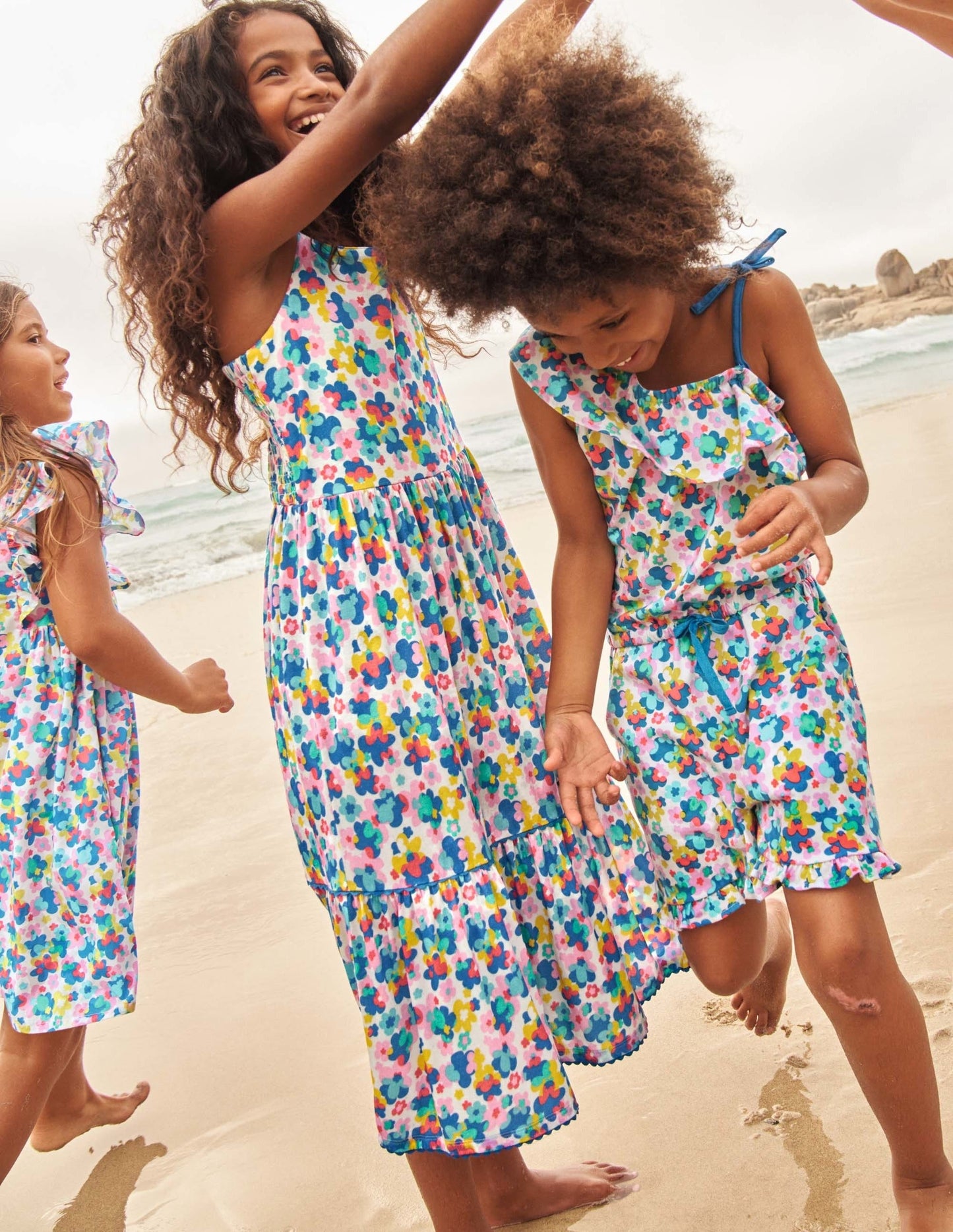 Floral Print Tiered Maxi Dress-Multi Happy Ditsy Floral