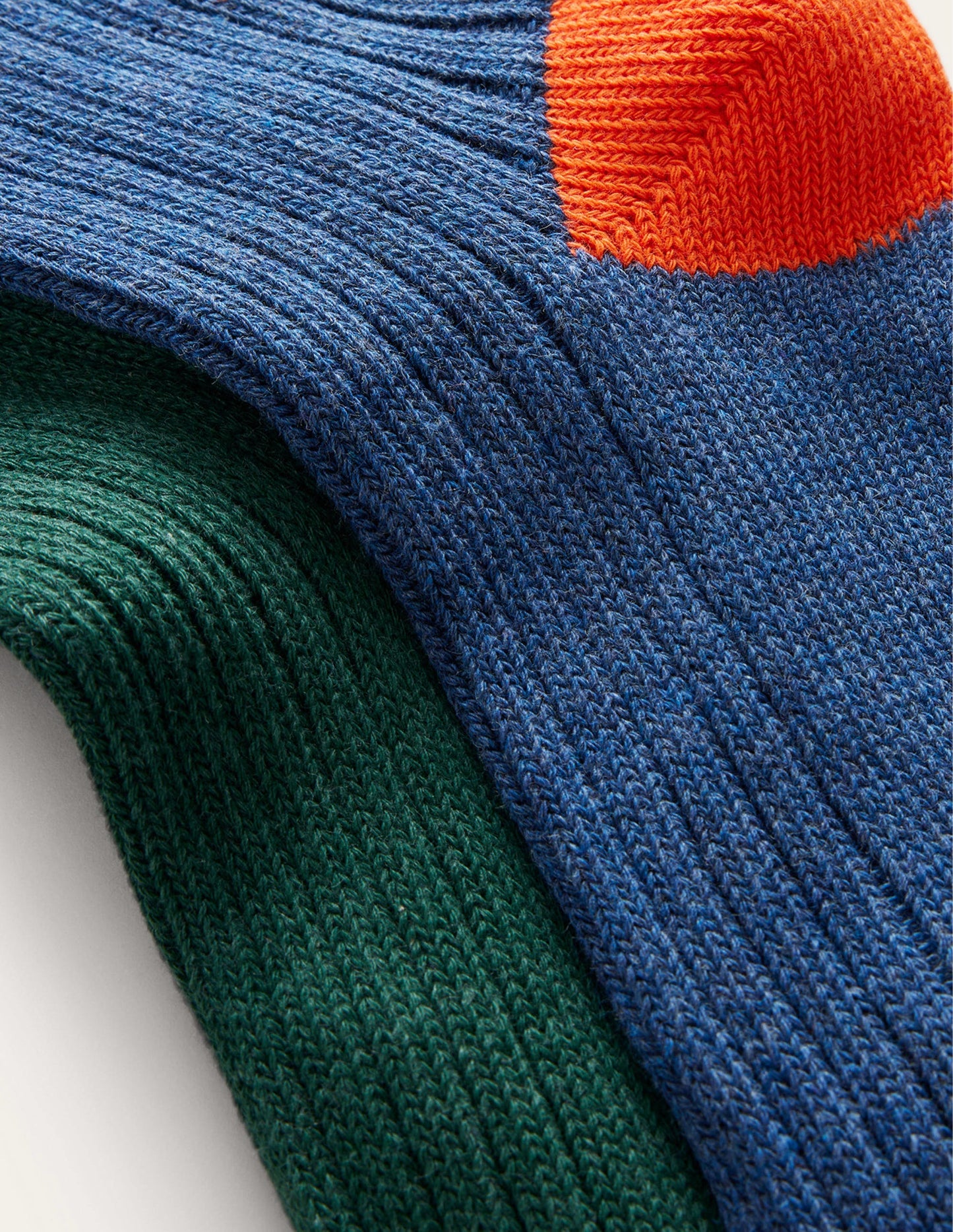 2 Pack Boot Socks-Green/ Navy Colourblock