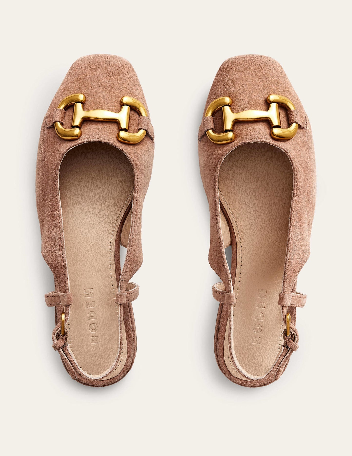 Iris Snaffle Slingback Flats-Ginger Snap Suede