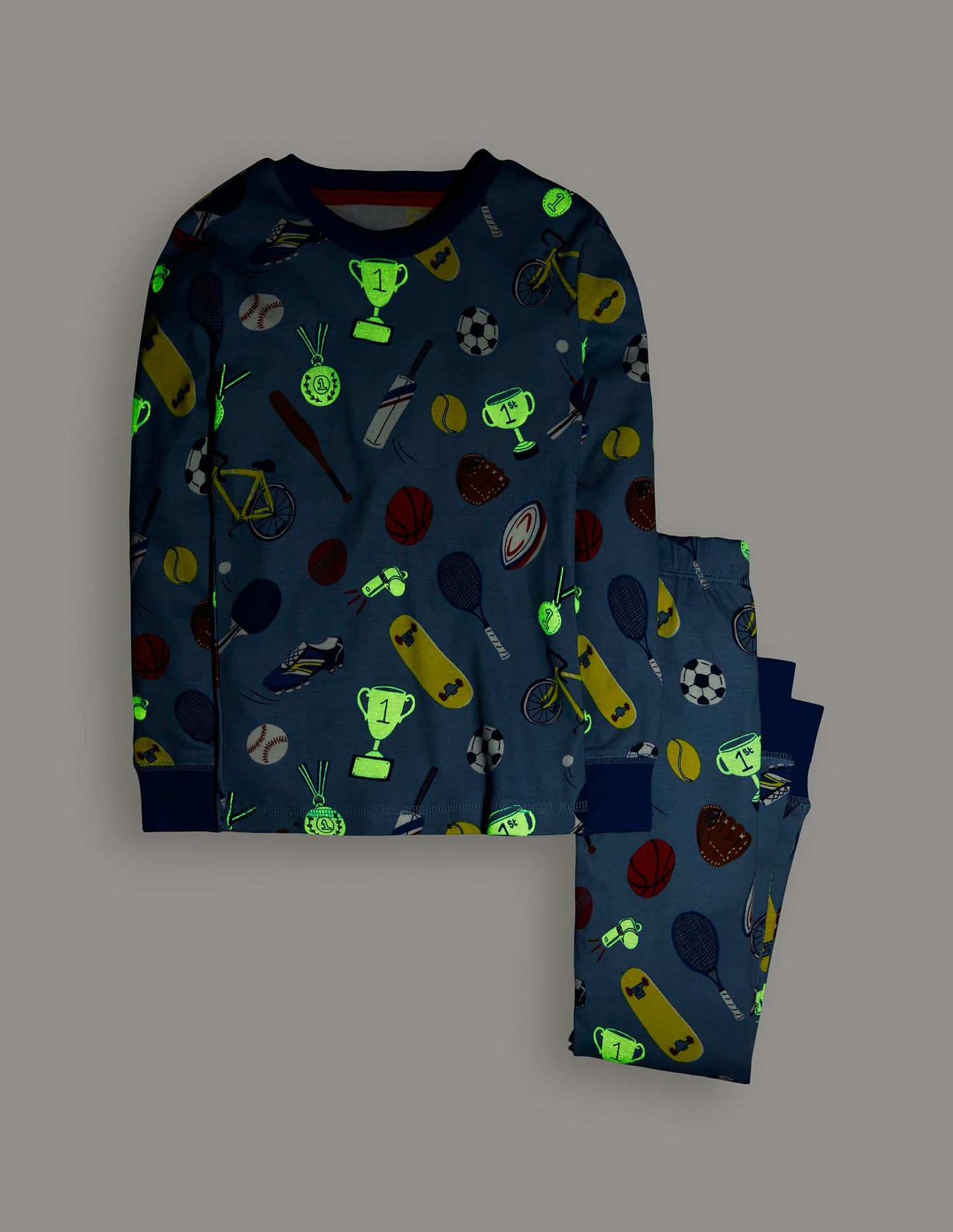 Snug Glow-in-the-dark Pajamas-Blue Sport