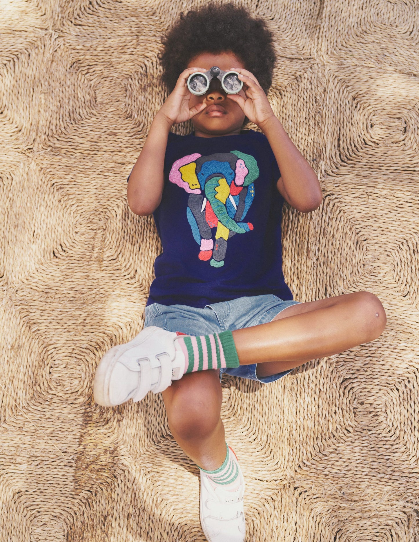 Boucle Detail Animal T-shirt-College Navy Elephant