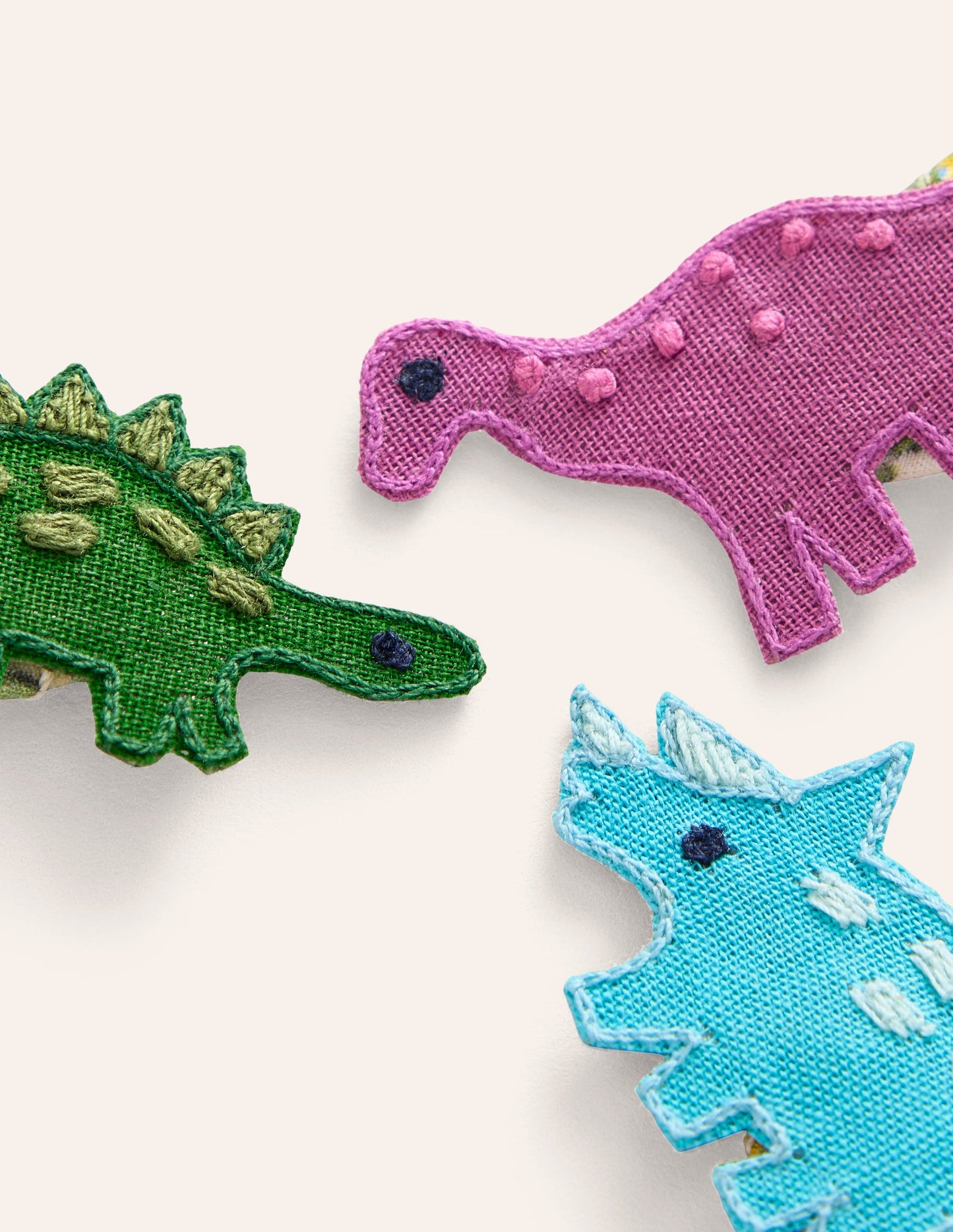 3-pack Hair Clips-Multi Dinosaurs