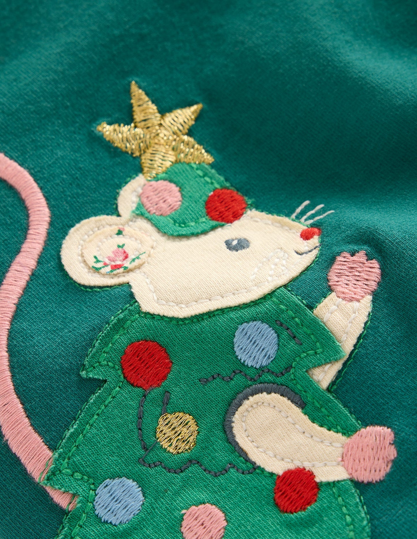 Appliqué Leggings-Jewel Green Peeping Friends