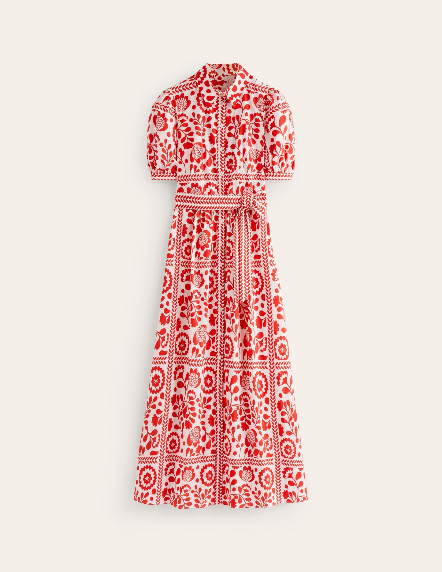 Alexa Maxi Shirt Dress-Rouge, Vine Tile