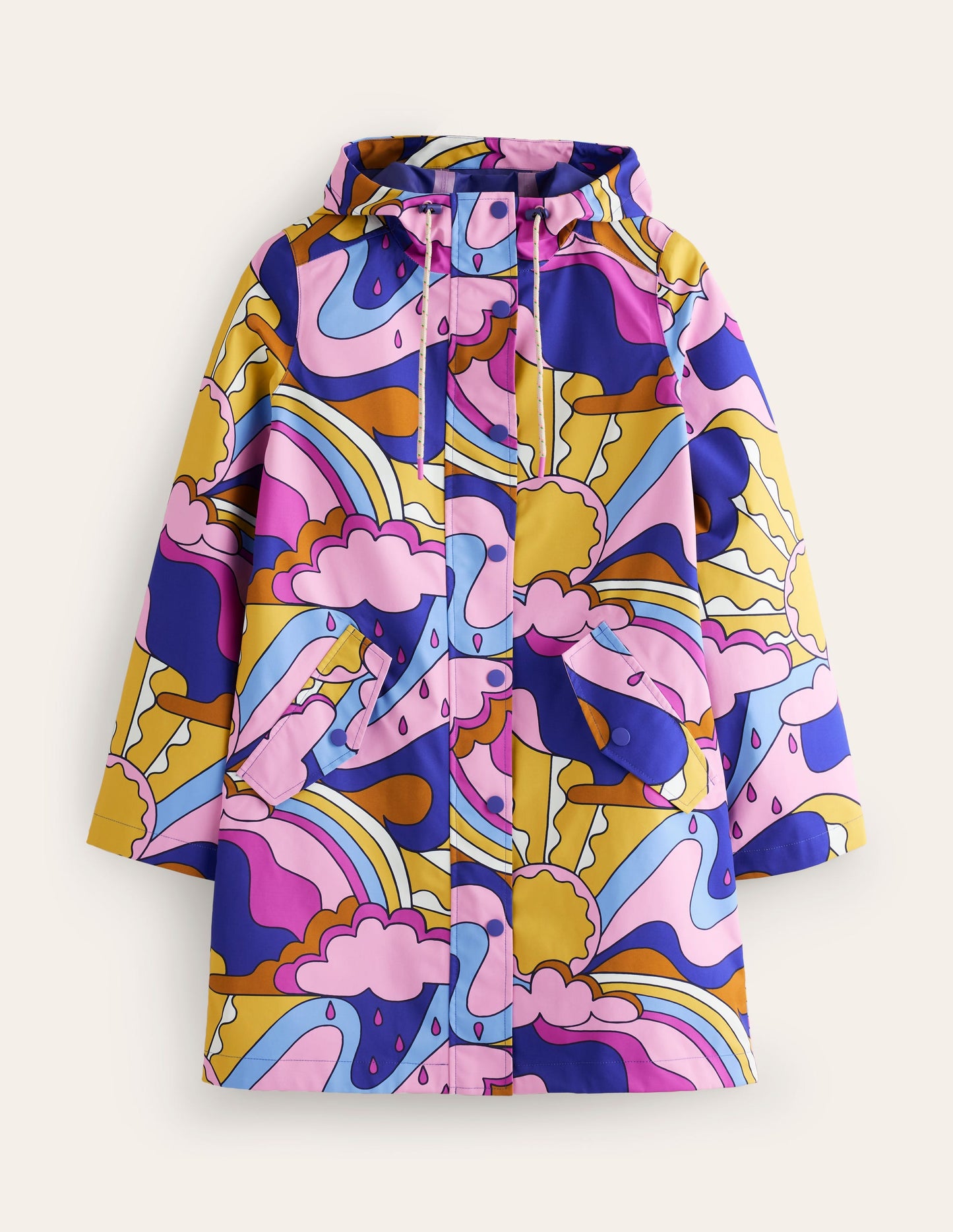 Wells Waterproof Hooded Coat-Orchid Smoke, Sunshine