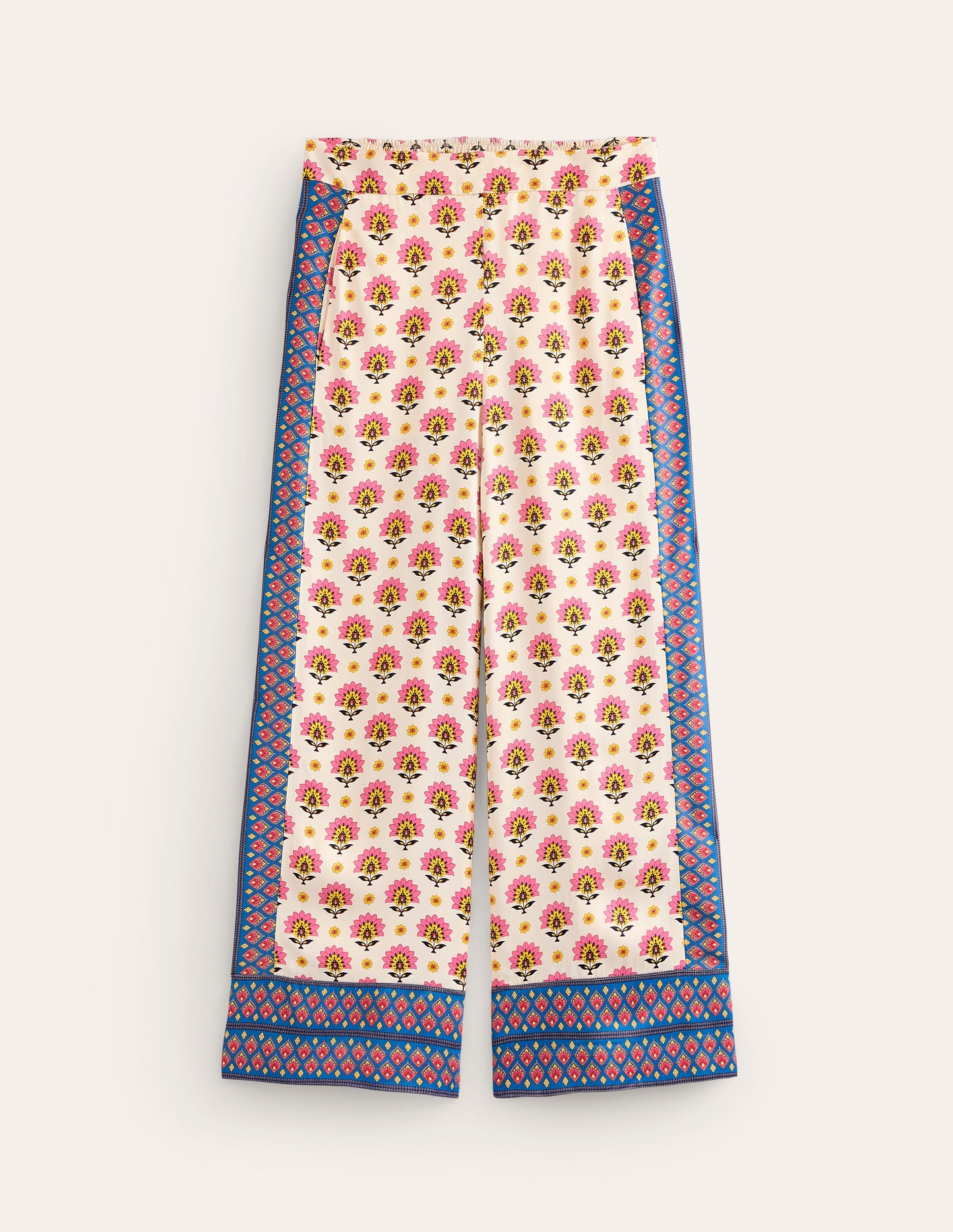 Straight Cropped Satin Pants-Passion Geo