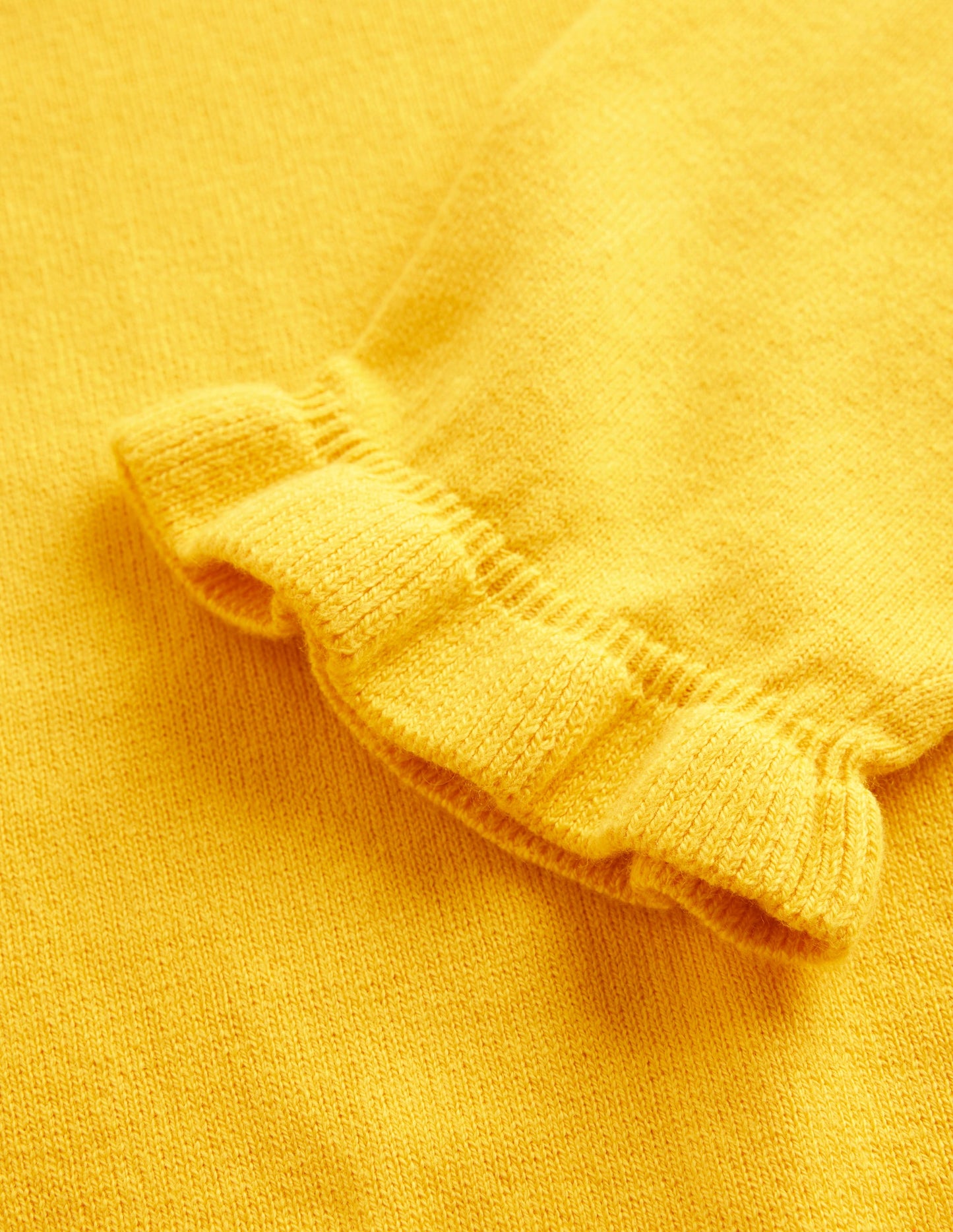 Cotton Merino Frill Sweater-Mimosa Yellow
