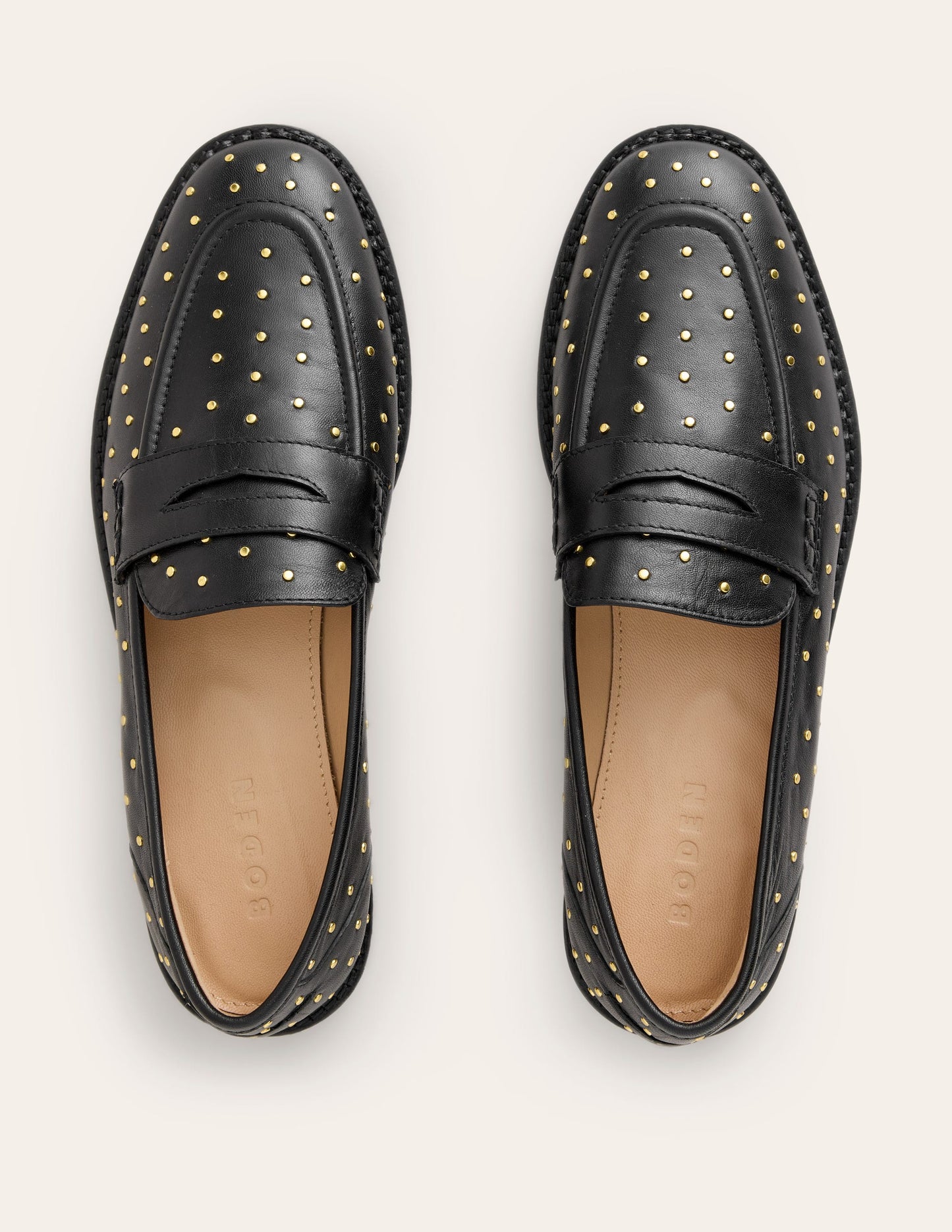 Nya Penny Loafers-Black Studs