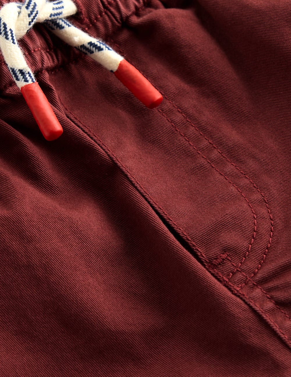 Slim Pull On Trousers-Chestnut