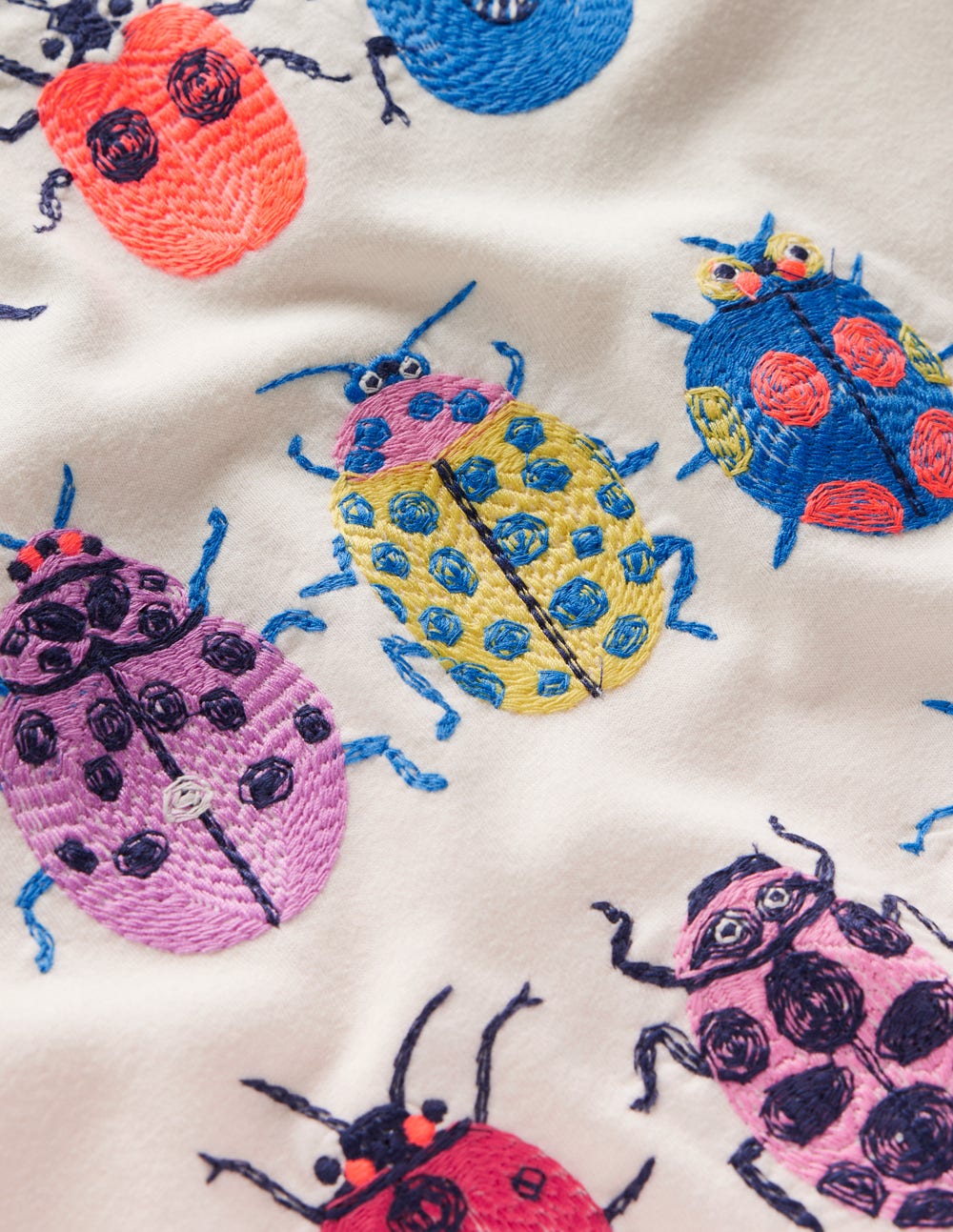 Superstitch T-Shirt-Soft Ivory Ladybirds