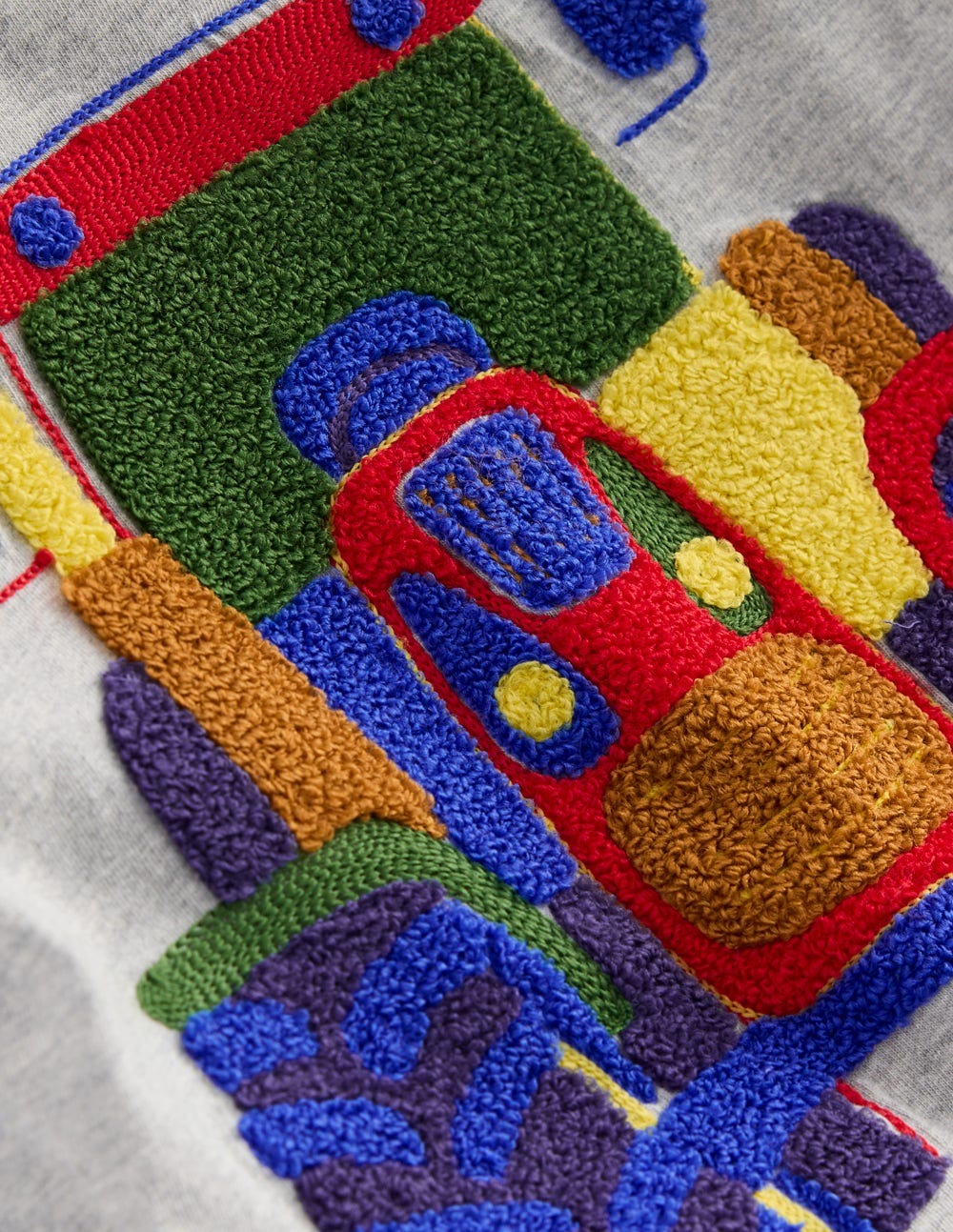 Long Sleeve Bouclé T-shirt-Grey Marl Tractor