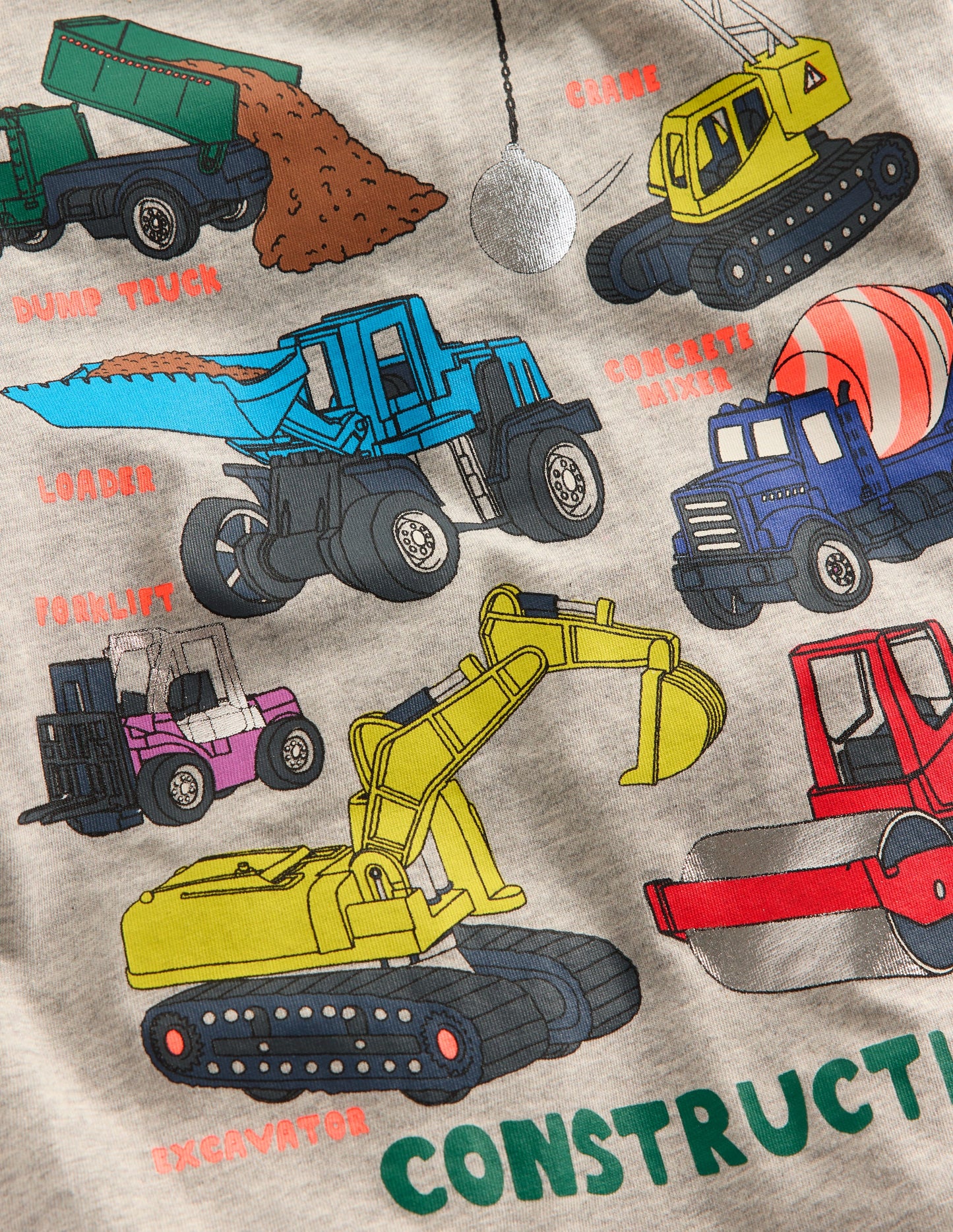 Front & Back Printed T-shirt-Grey Marl Vehicles