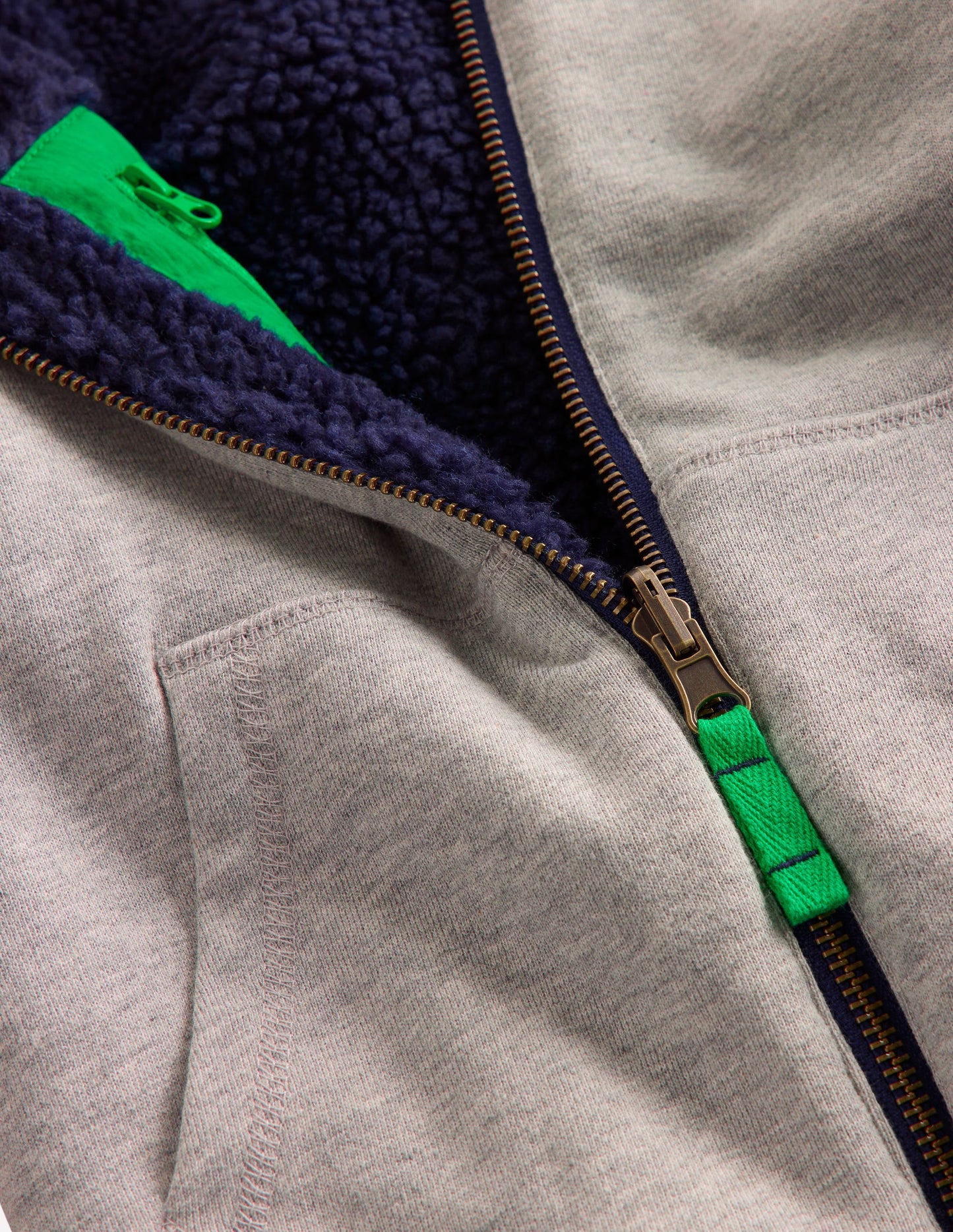 Reversible Borg Hoody-Grey Marl