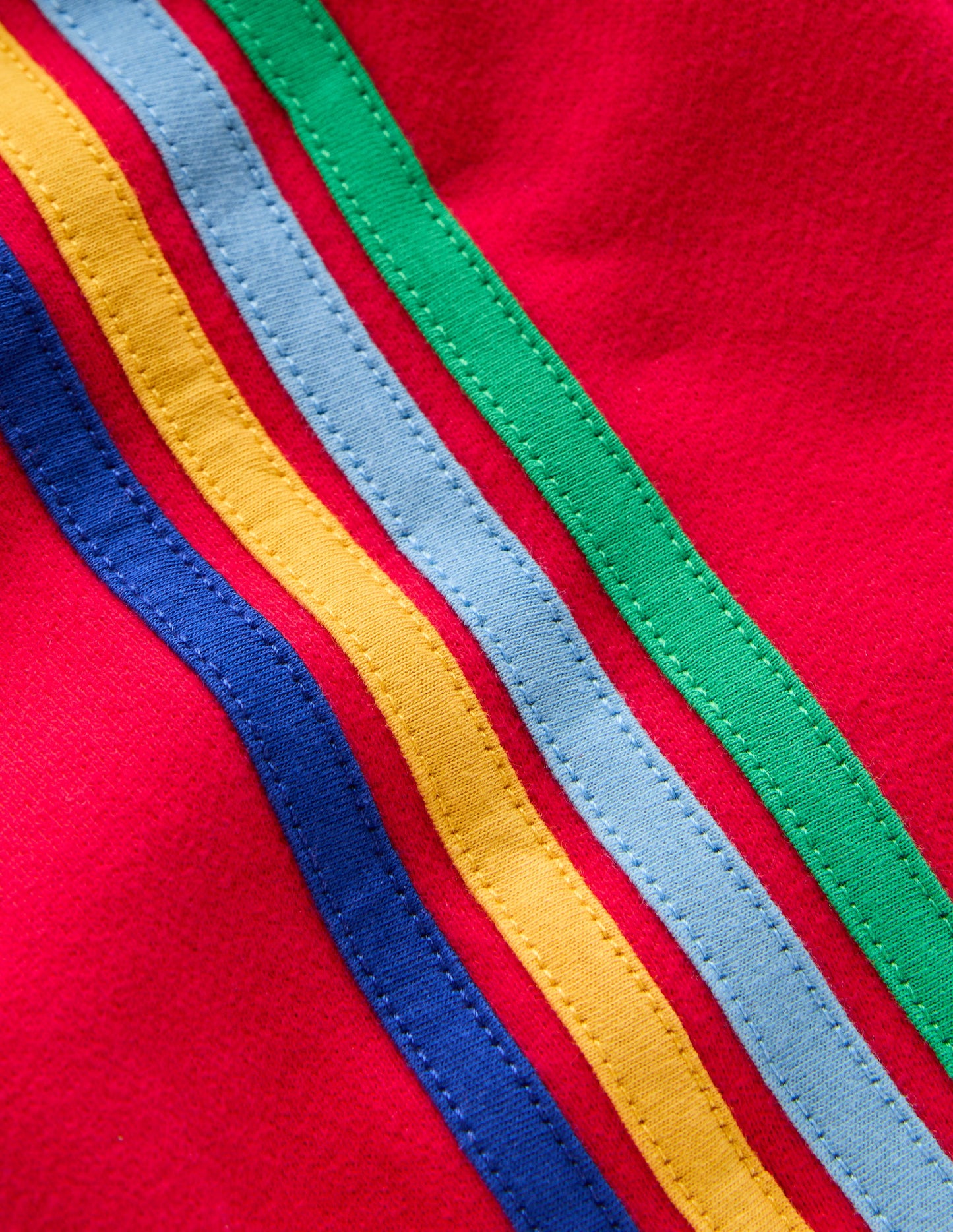 Rainbow Stripe Sweatpants-Poppy Red