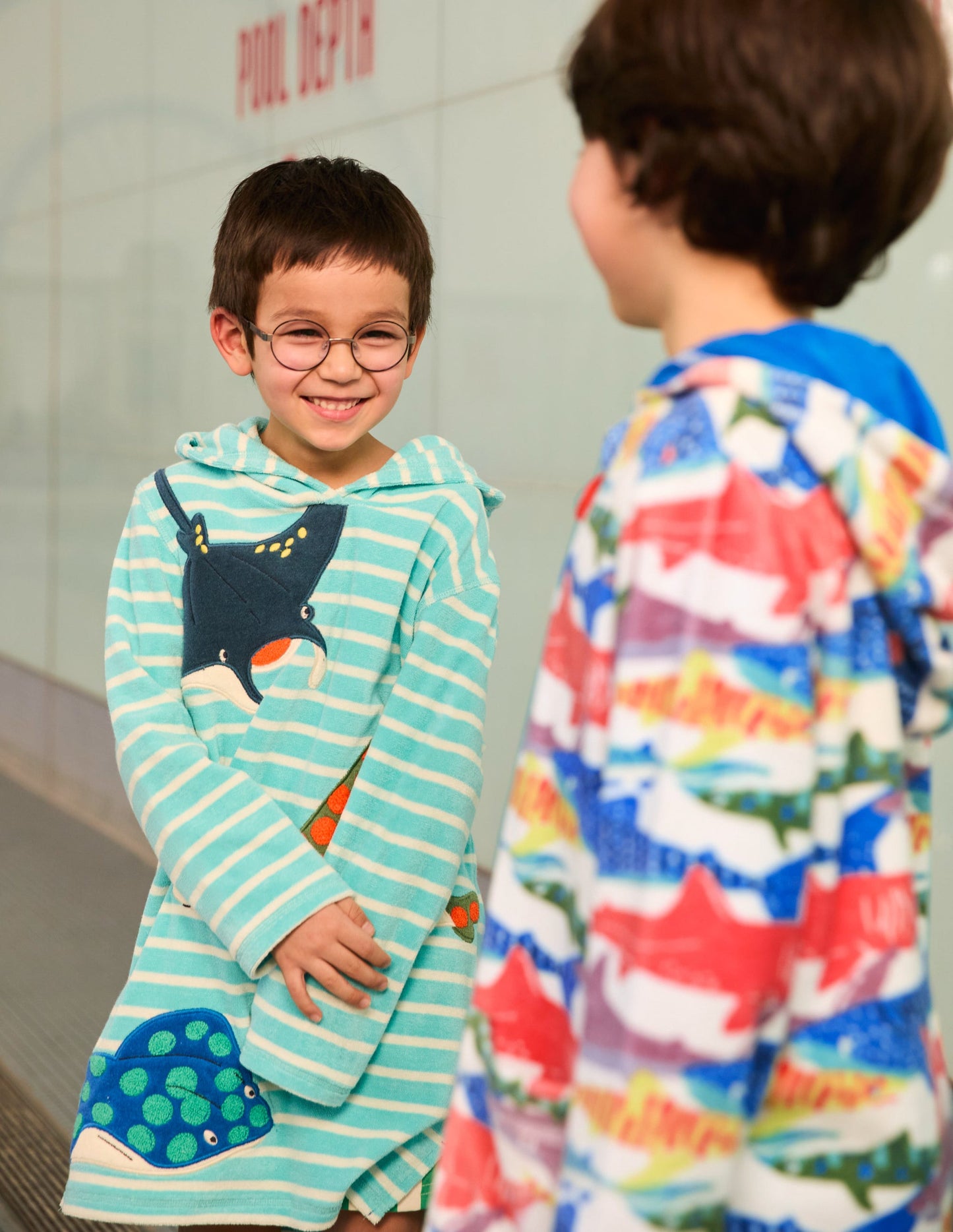 Appliqué Towelling Throw-on-Caribbean Blue Stingray