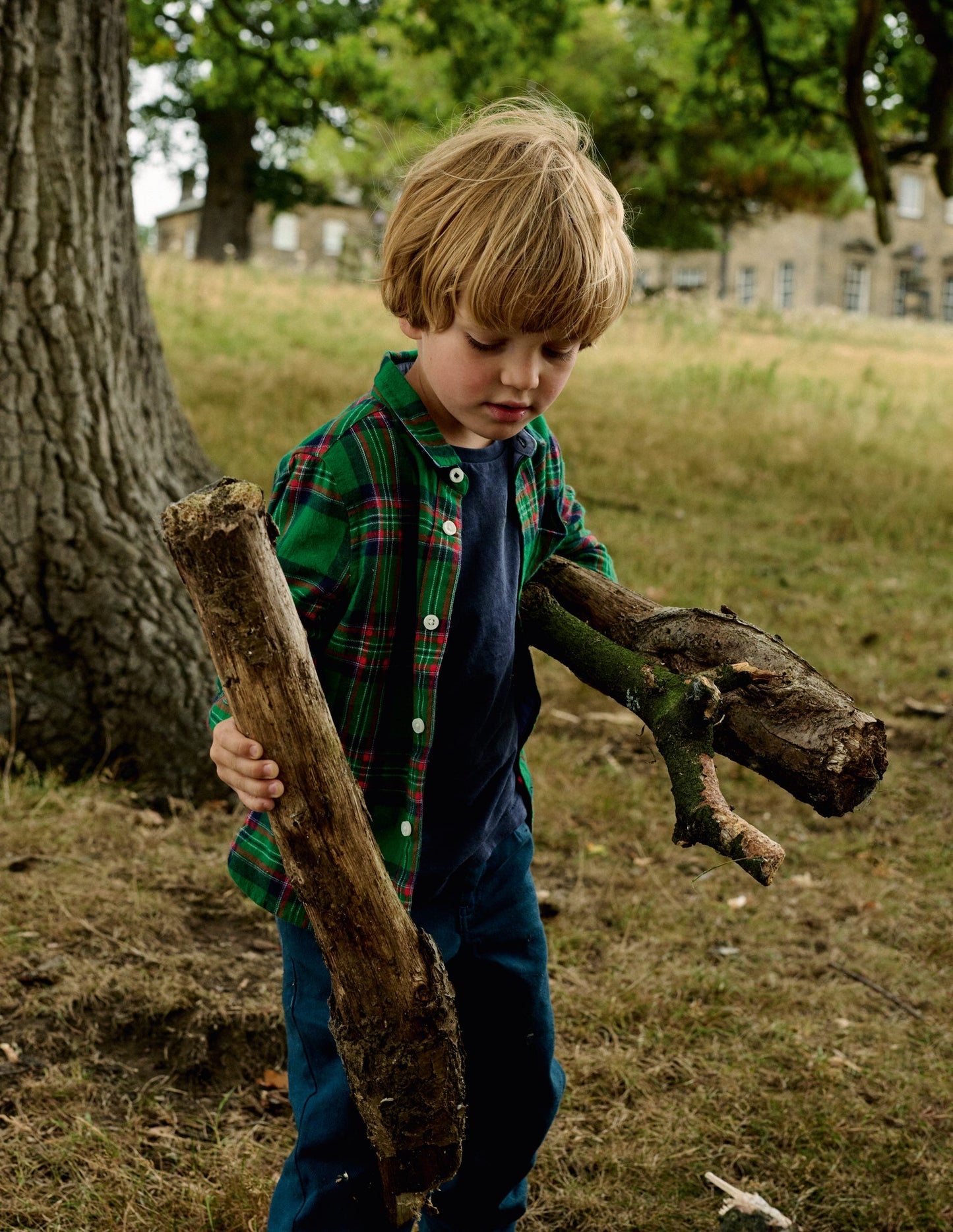 Cosy Cotton Check Shirt-Green Check