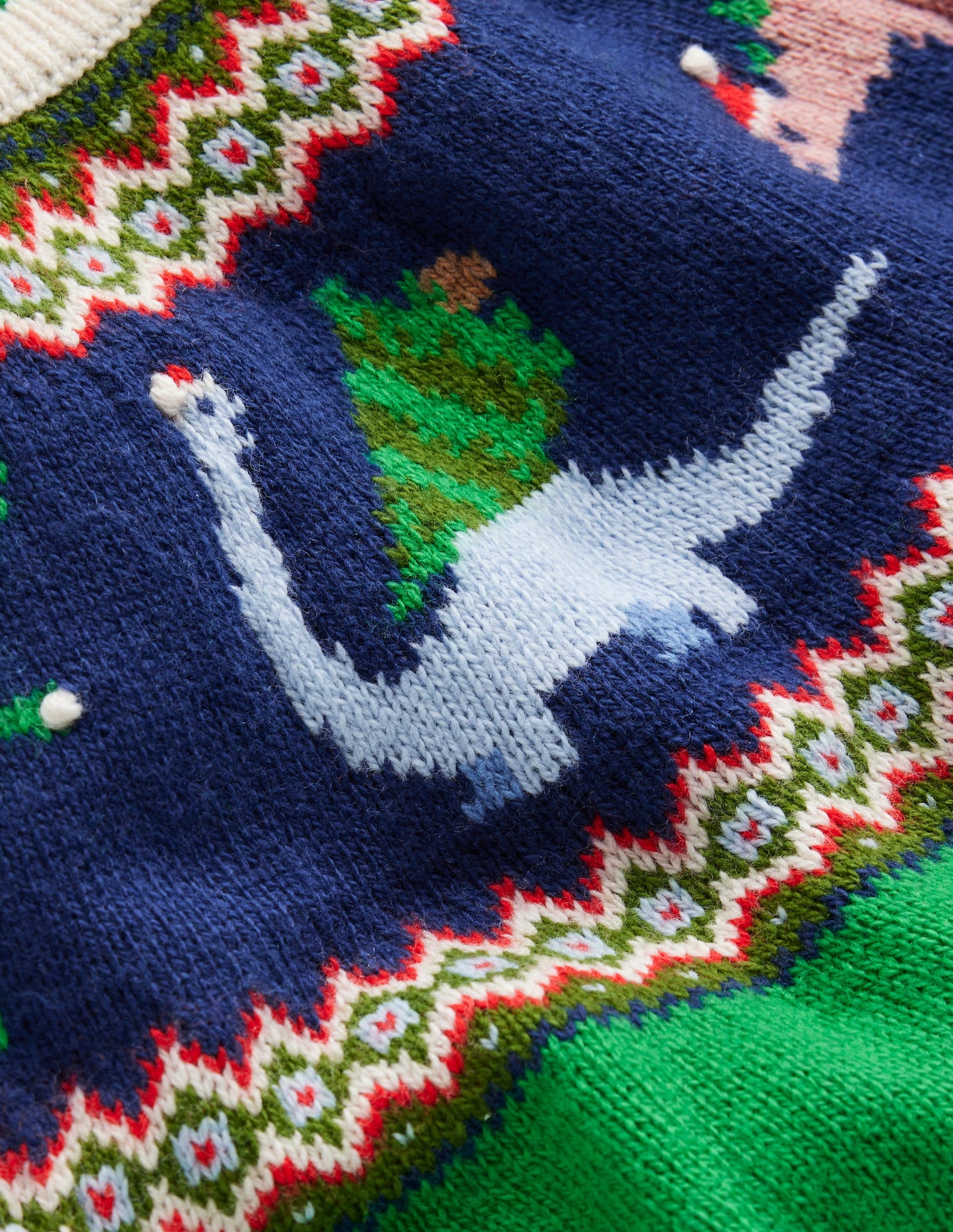 Fair Isle Jumper-Sapling Green Dinosaur