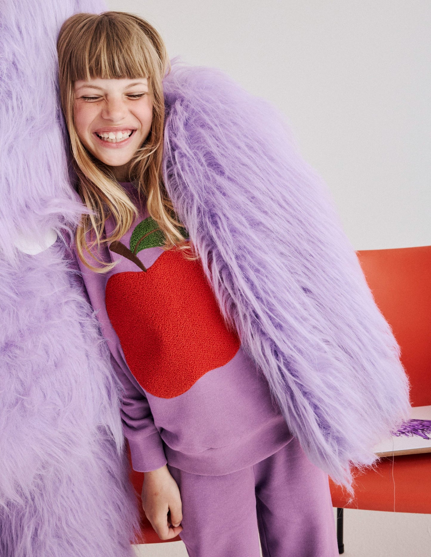 Bobbie Appliqué Sweatshirt-Aster Purple Apple