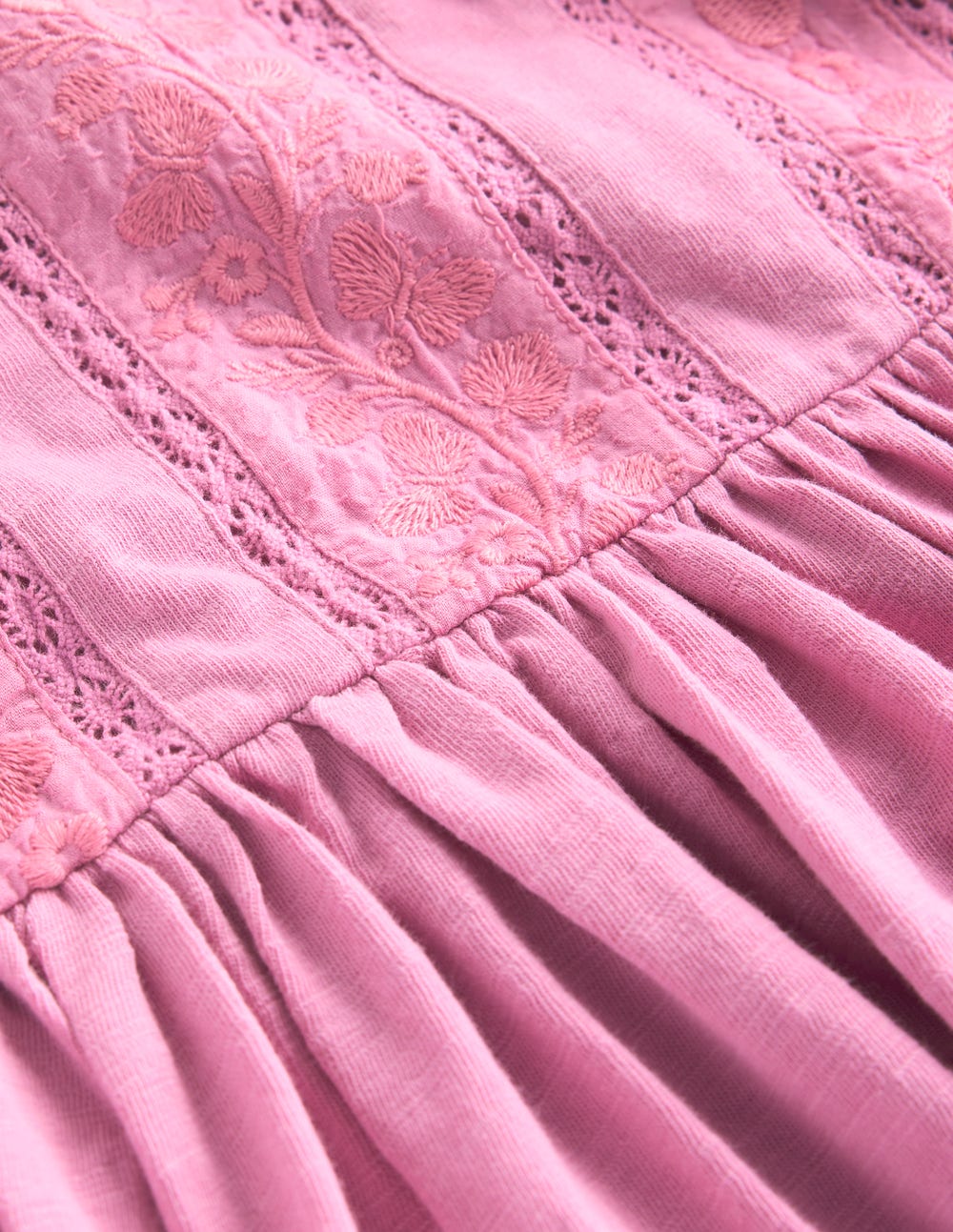 Lace Trim Jersey Dress-Formica Pink