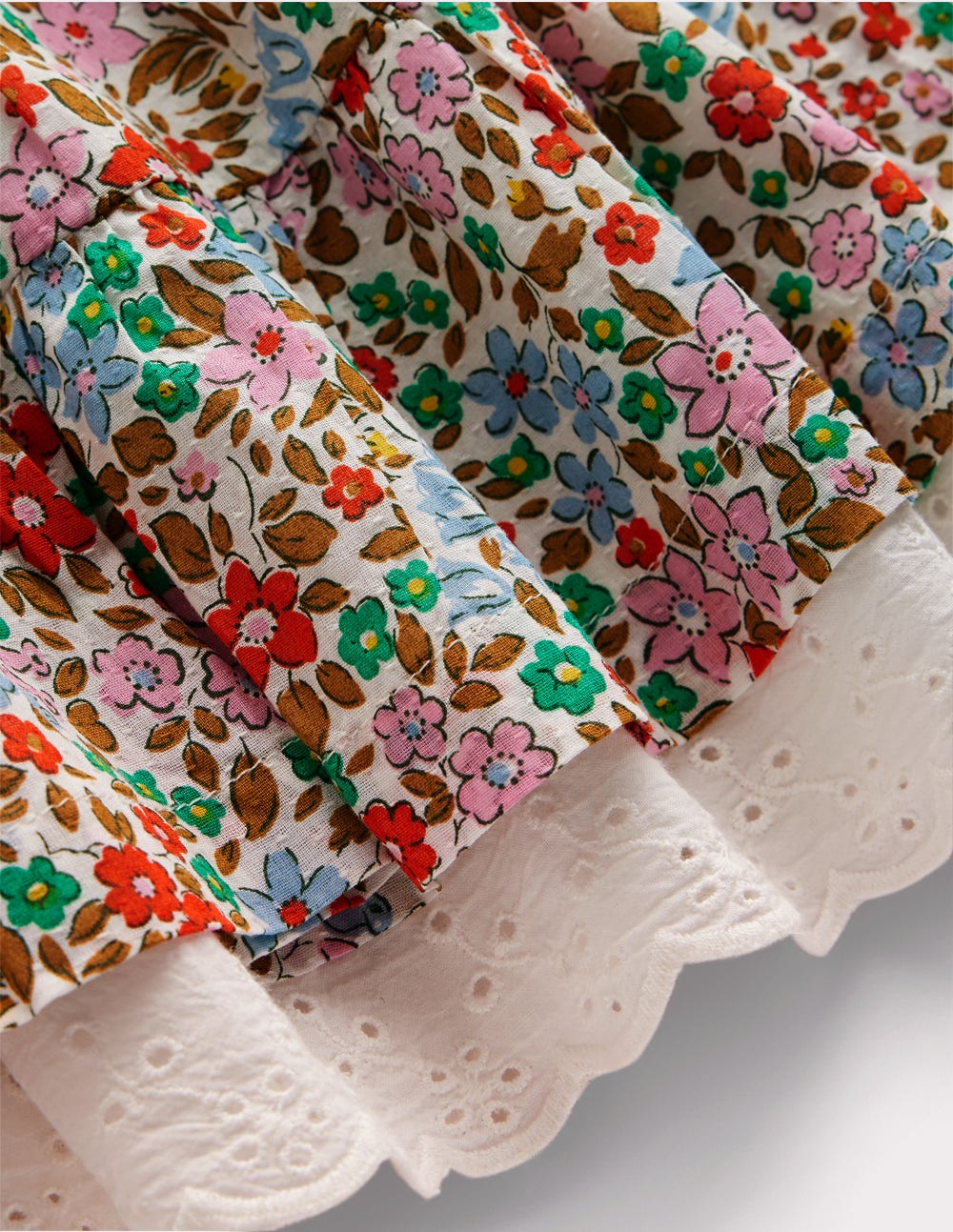 Printed Pull-on Woven Skirt-Rose Pink Flowerbed