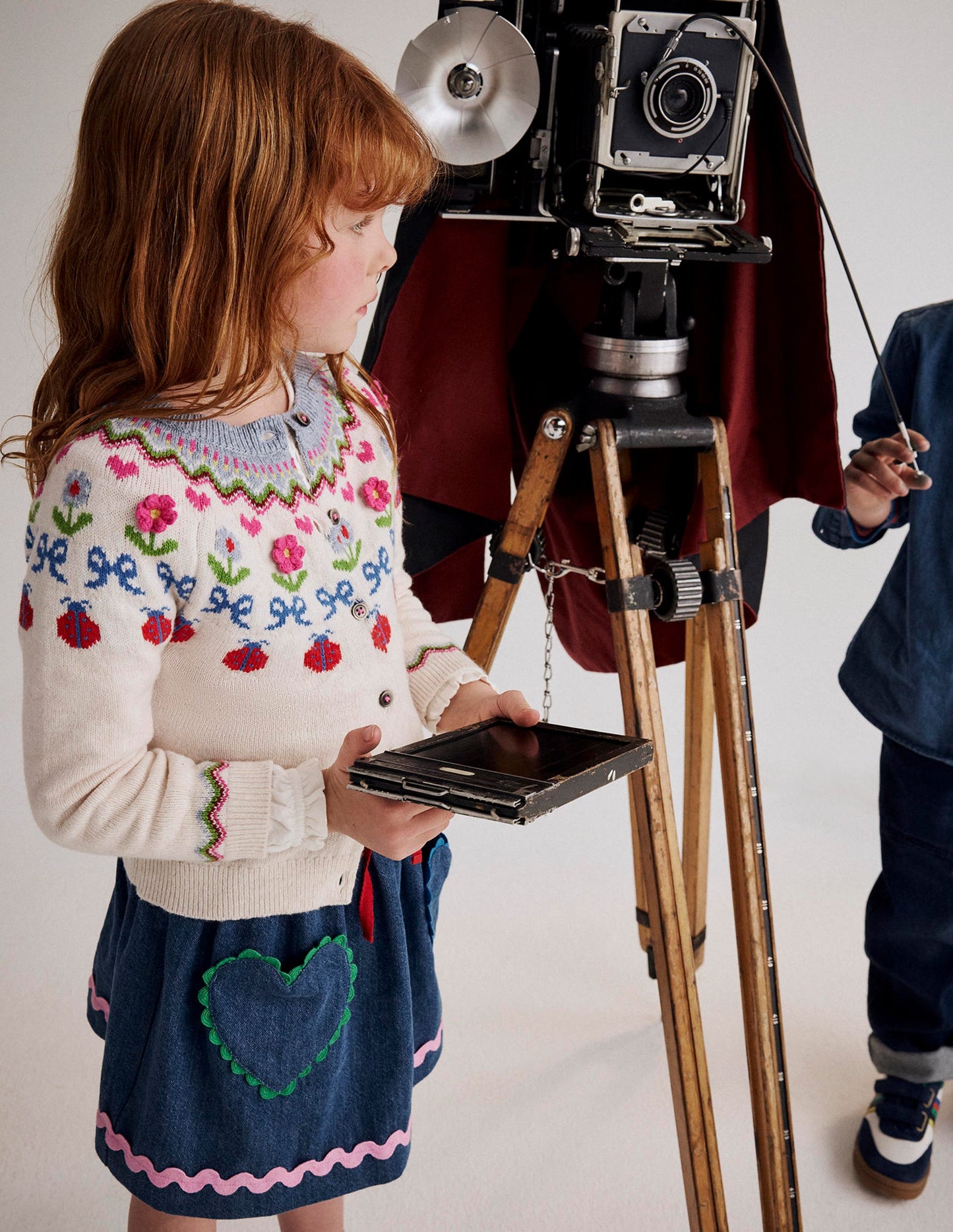 Edie Fair Isle Cardigan-Ecru Marl Flowers