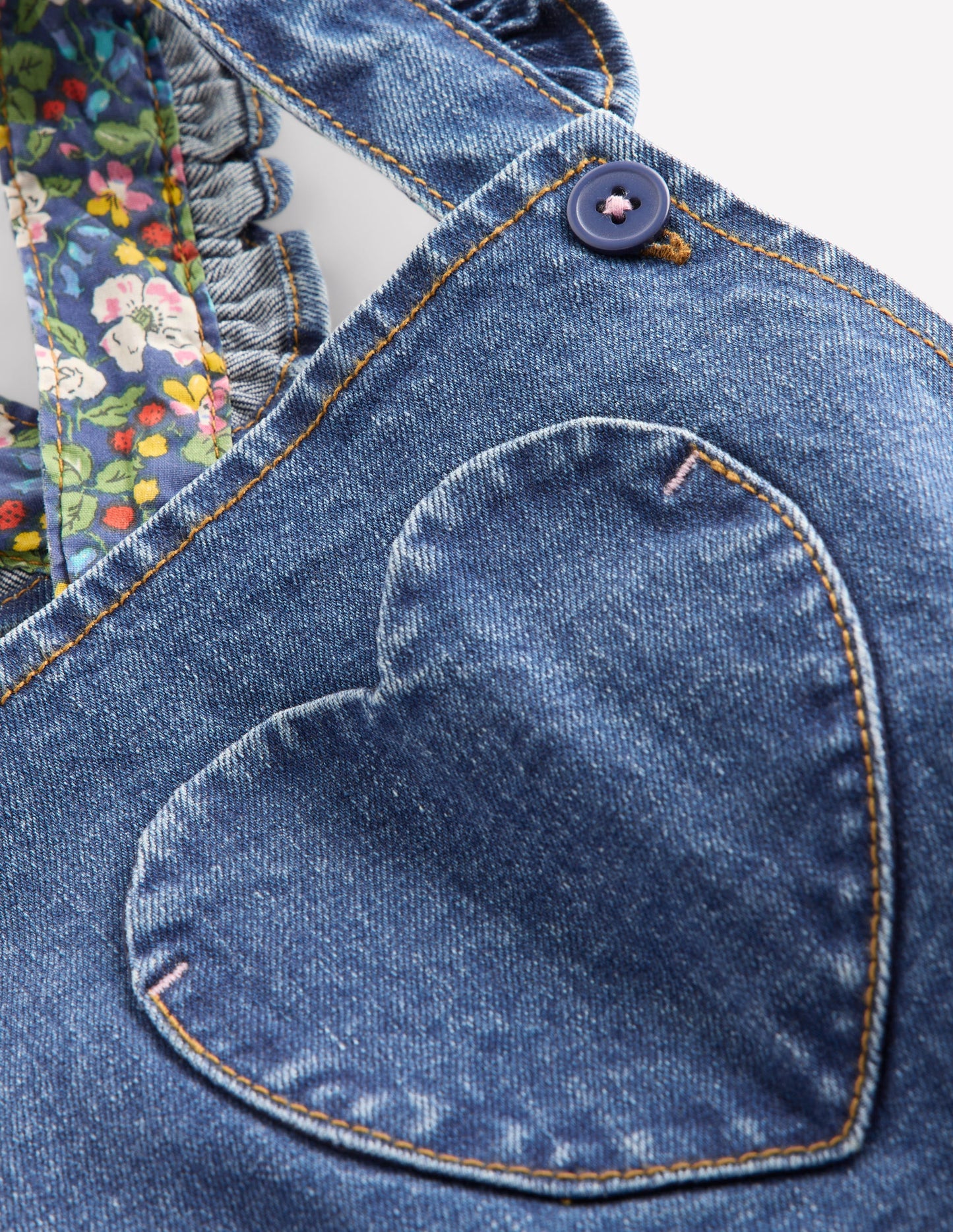 Frill Overalls-Mid Vintage Heart Applique