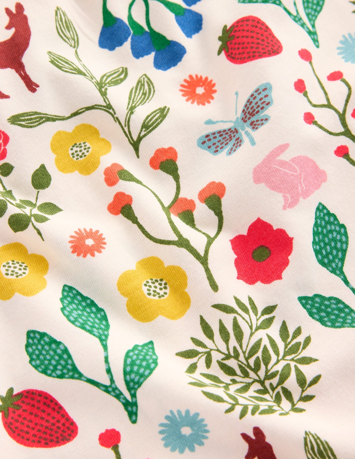 Printed Long Sleeve Nightie-Soft Ivory Woodland Walk