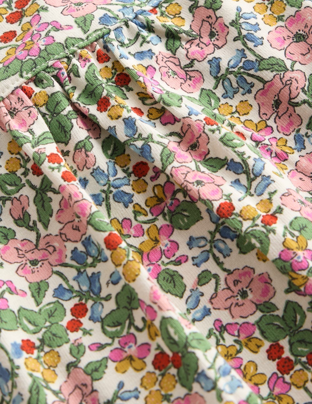 Printed Long Sleeve Nightie-Coconut Milk Berry Floral