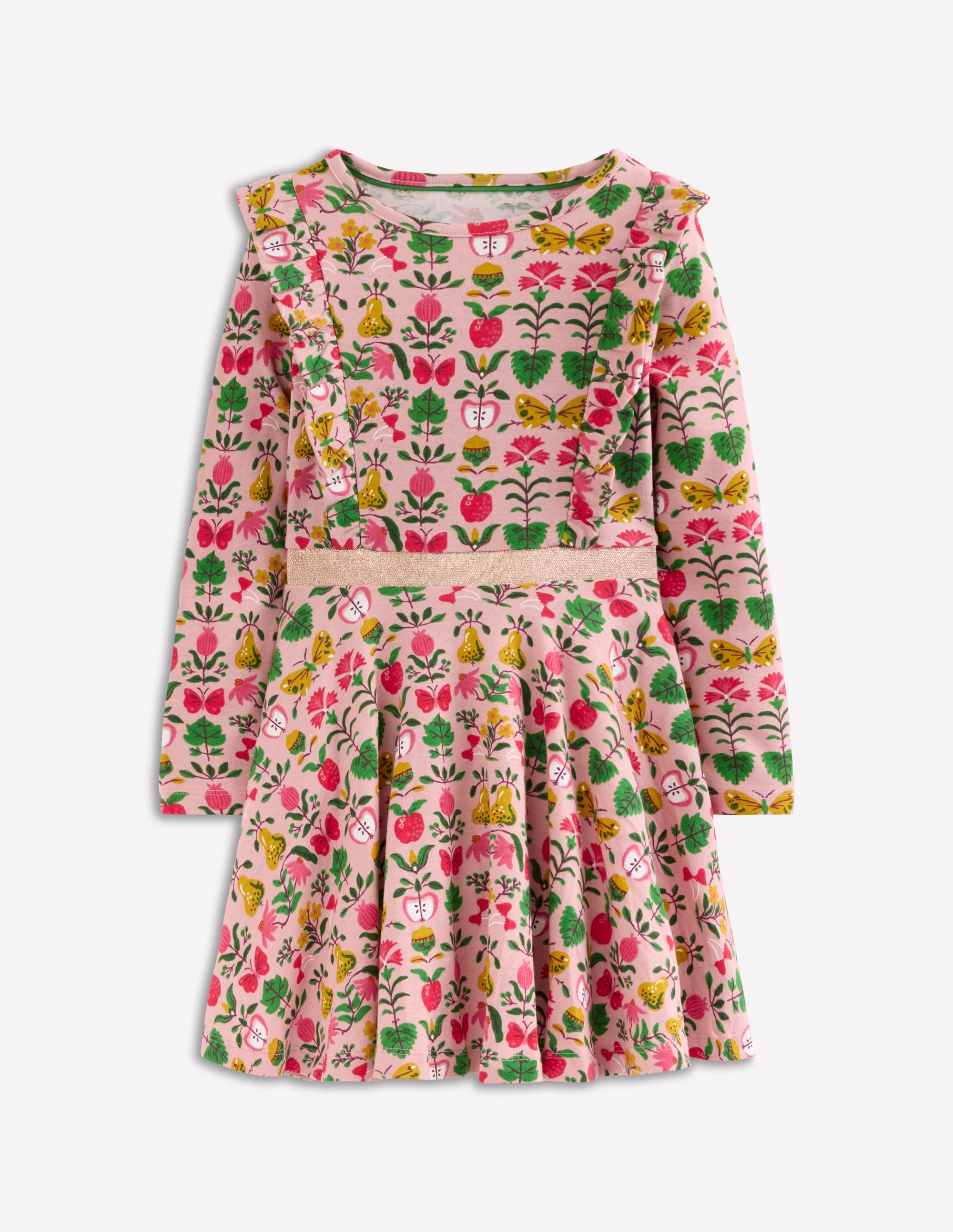 Cora Twirly Jersey Dress-Vintage Pink Autumn Tapestry