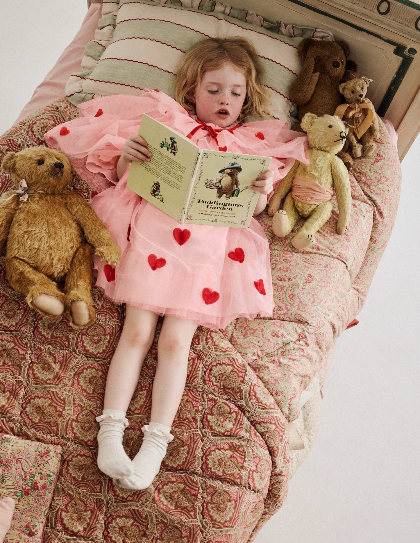 Tiered Tulle Dress-Chalk Pink Hearts