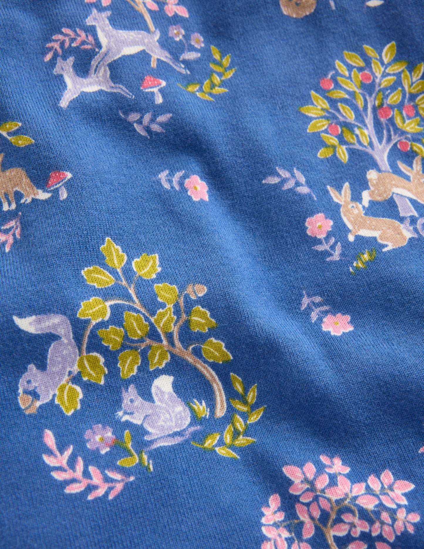 Snug Long John Pajamas-Blue Forest Print