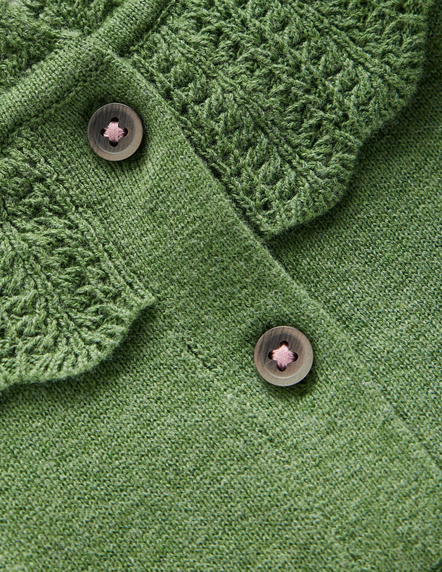 Pretty Ruffle Cardigan-Safari Green Marl
