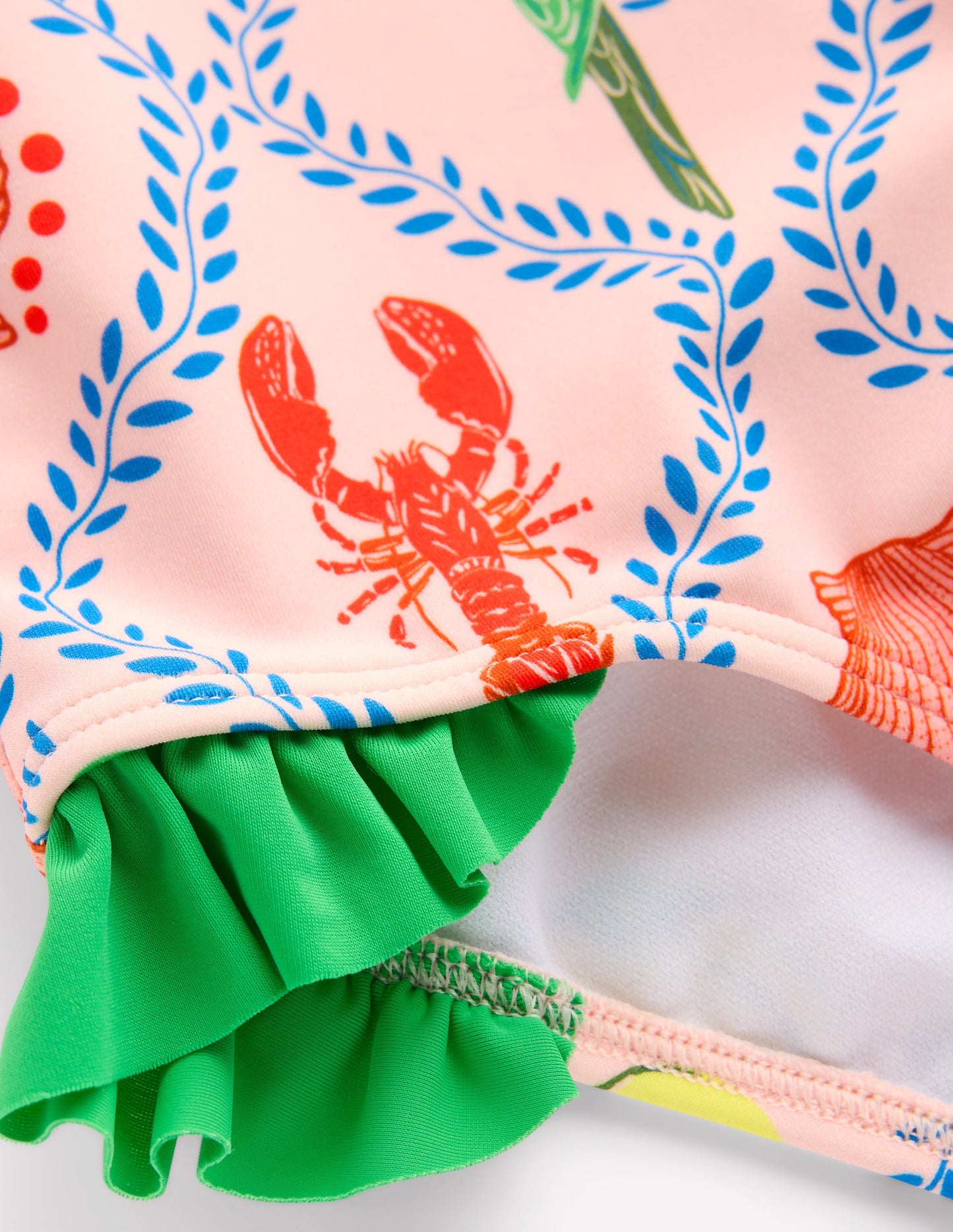 Pretty Cross-Back Swimsuit-Chalk Pink Tropical Print