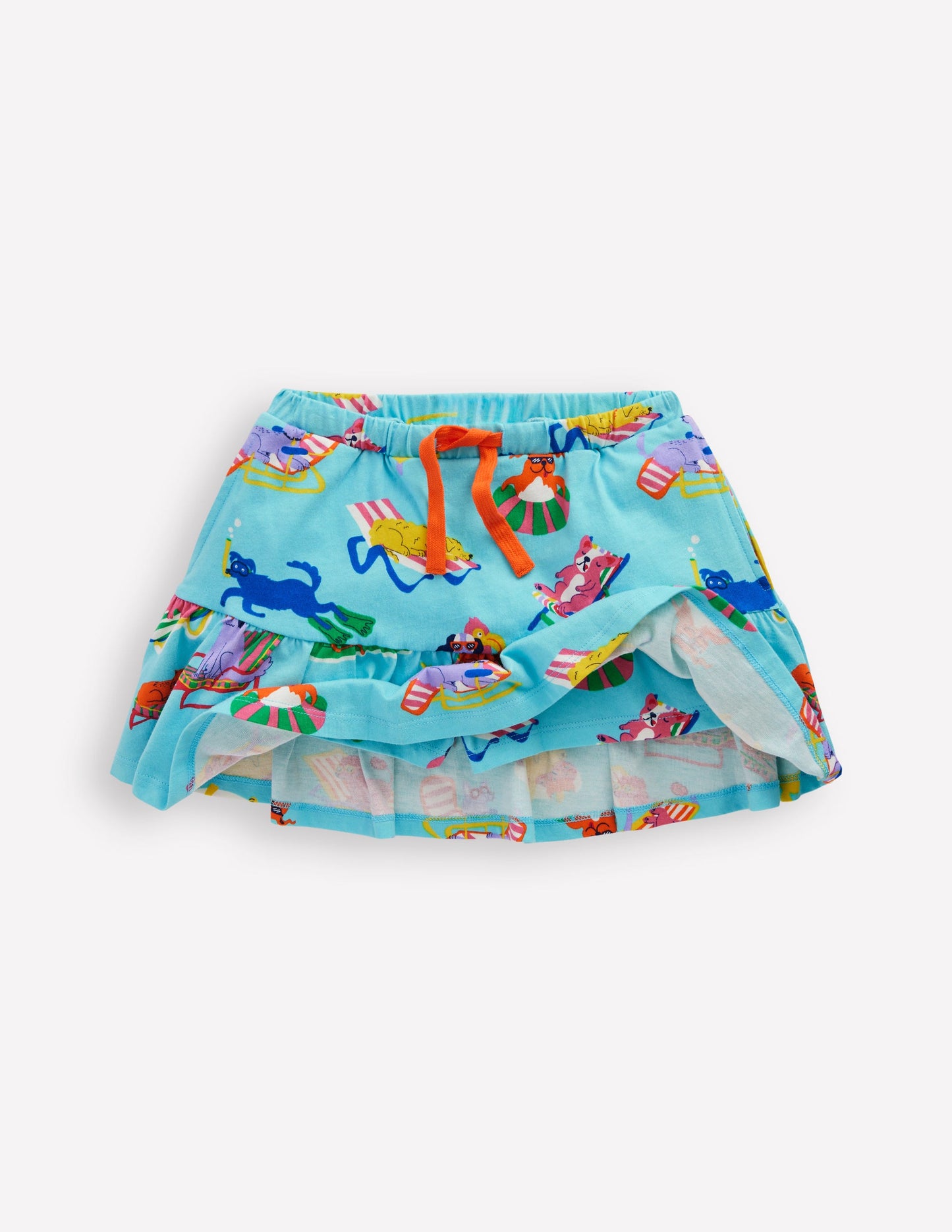 Tiered Jersey Skort-Caribbean Blue Poolside Pets