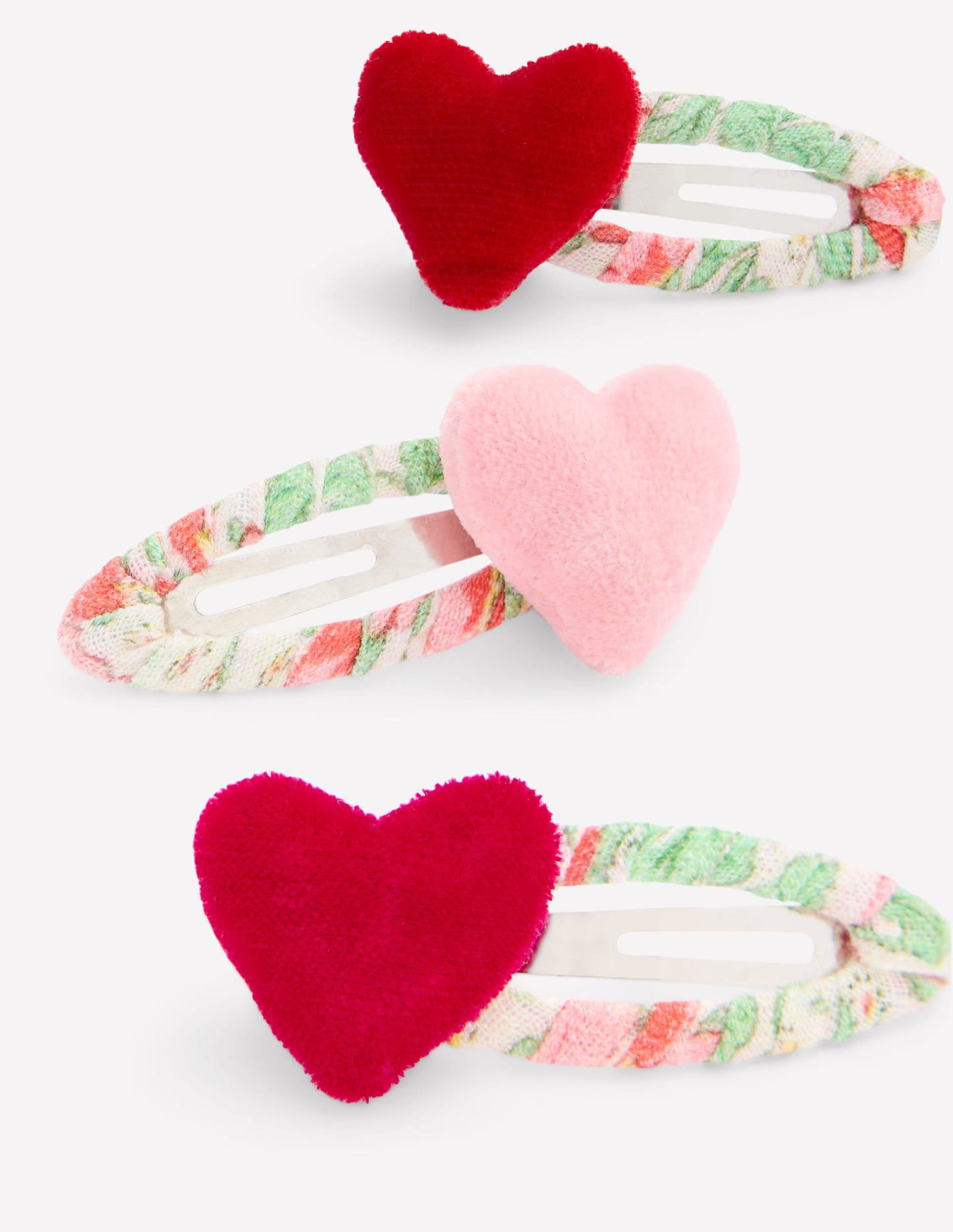 3-pack Hair Clips-Hearts