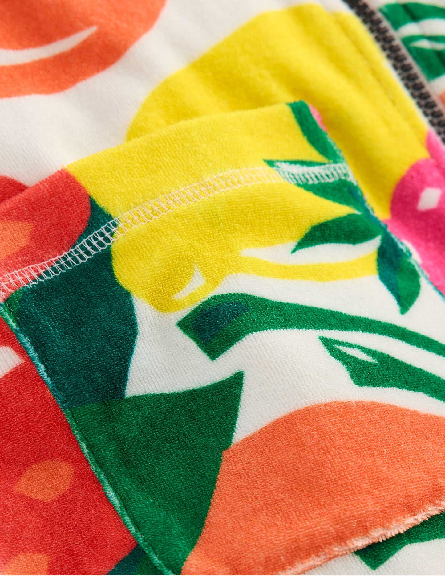 Romie Towelling Zip Throw-On-Multi Giant Fruit