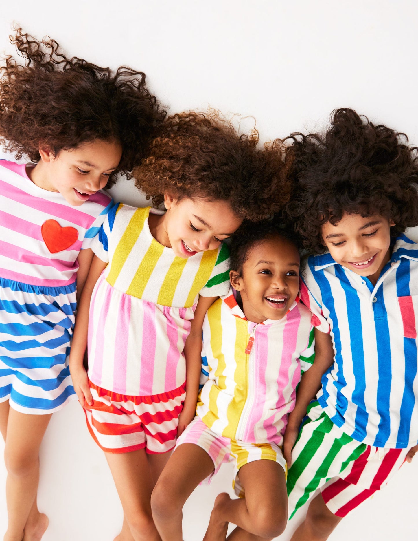 Ariel Twirly Towelling Dress-Hotchpotch Multi Stripe