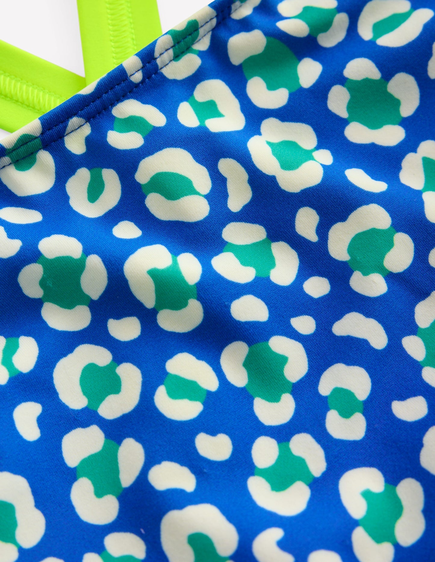 Cross-back Tankini Top-Aquamarine Leopard