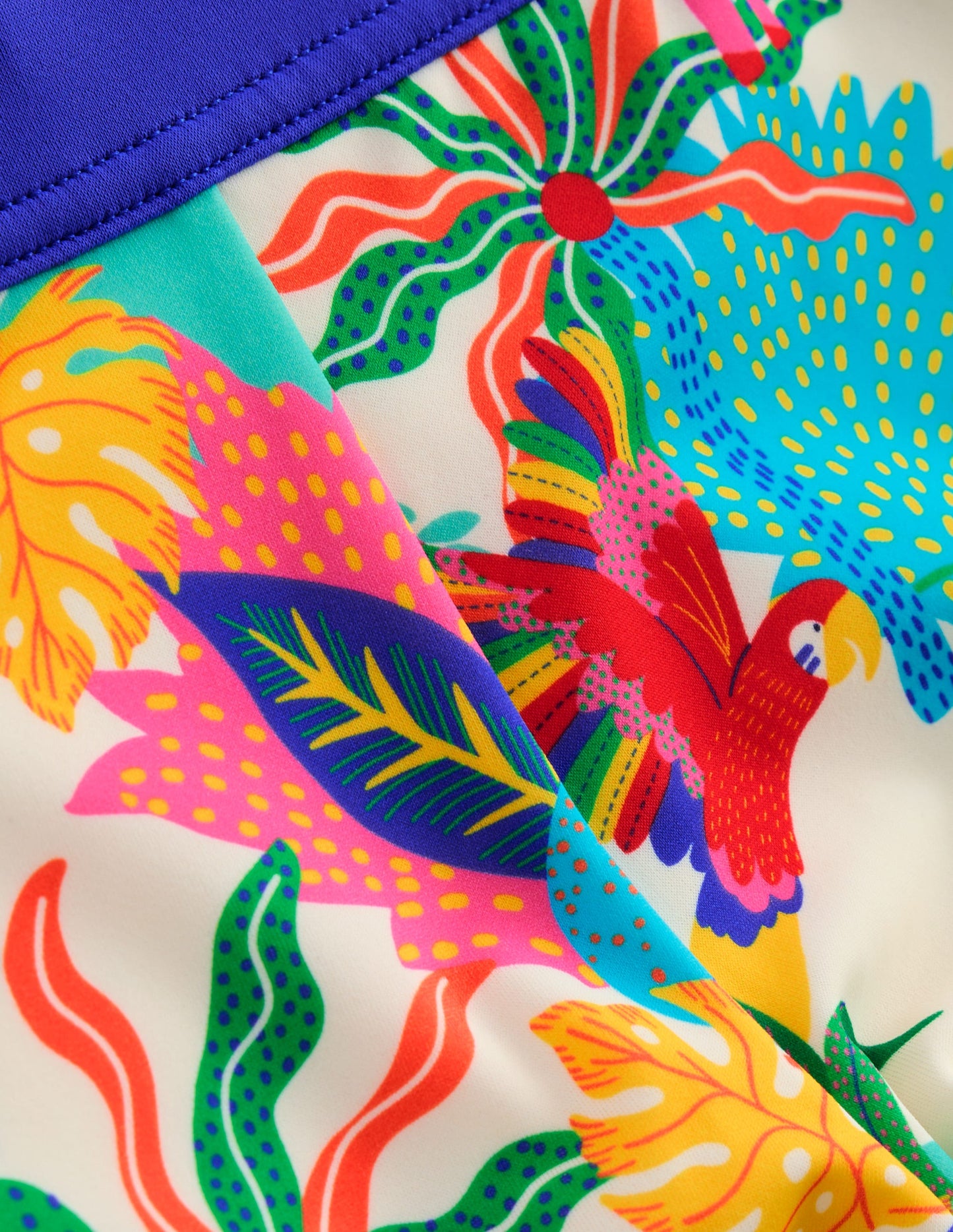 Patterned Swim Shorts-Soft Ivory Multi Jungle