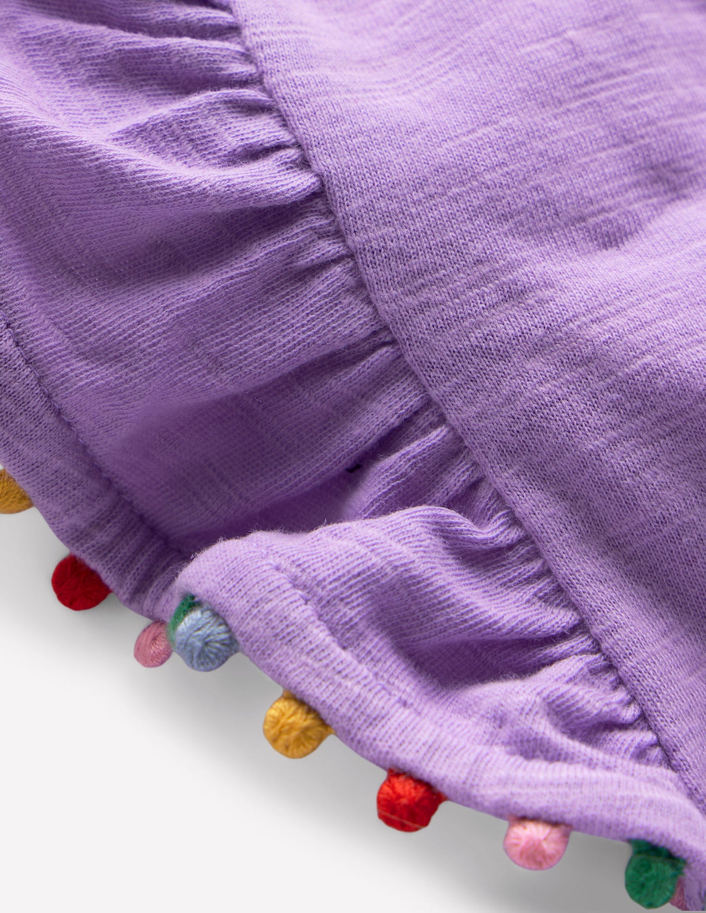 Frill Sleeve Pom Top-Parma Violet Purple