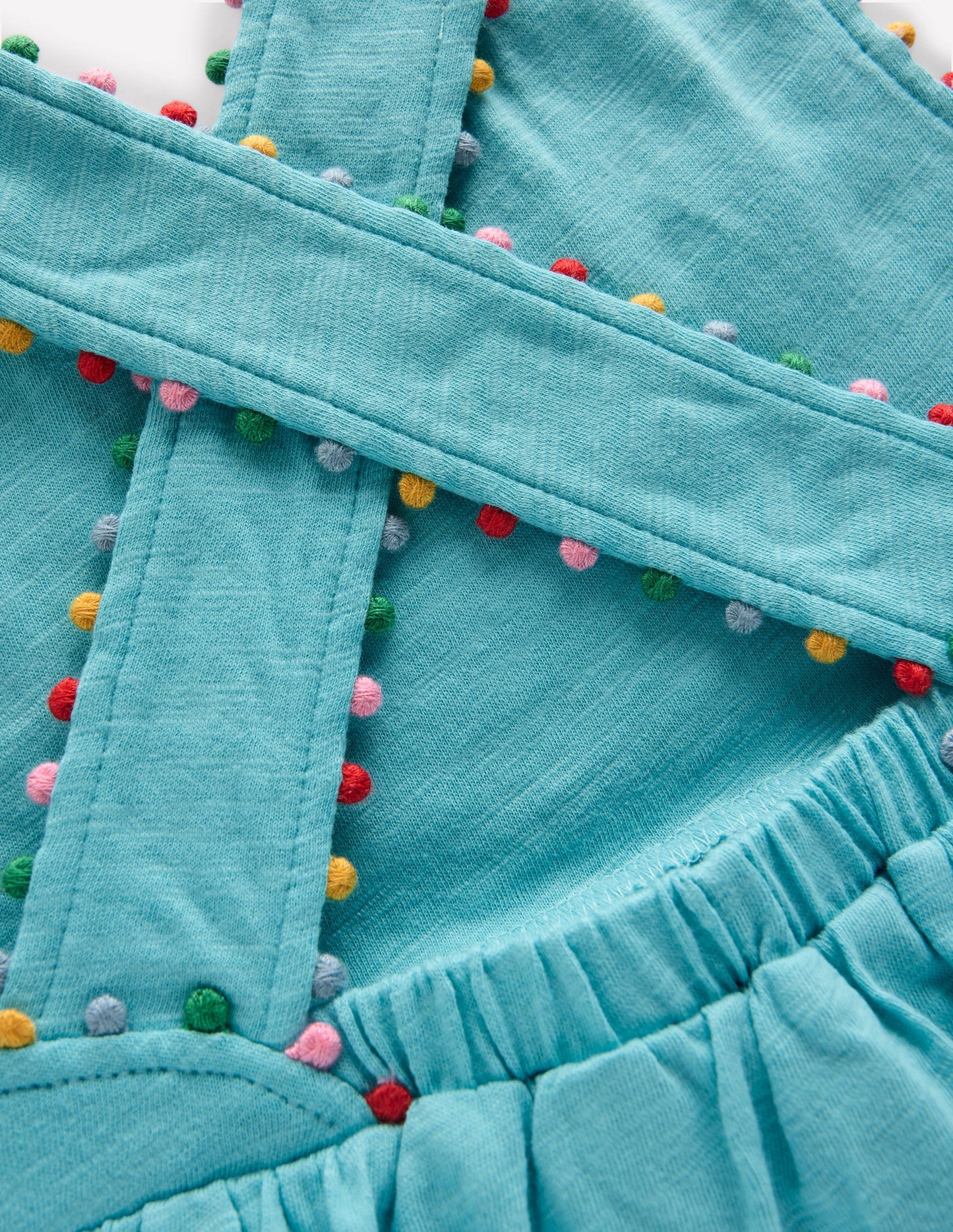 Cross-back Pom Top-Caribbean Blue