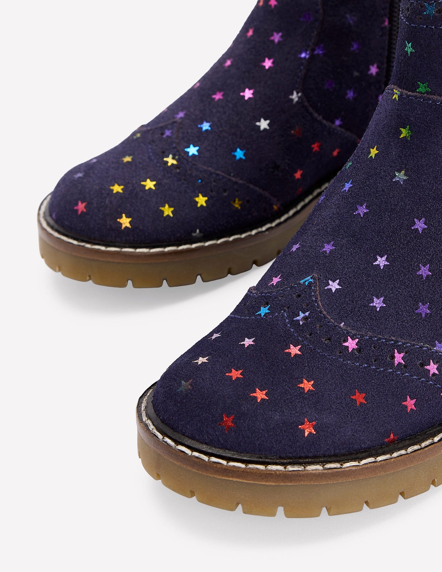 Leather Chelsea Boots-College Navy Metallic stars