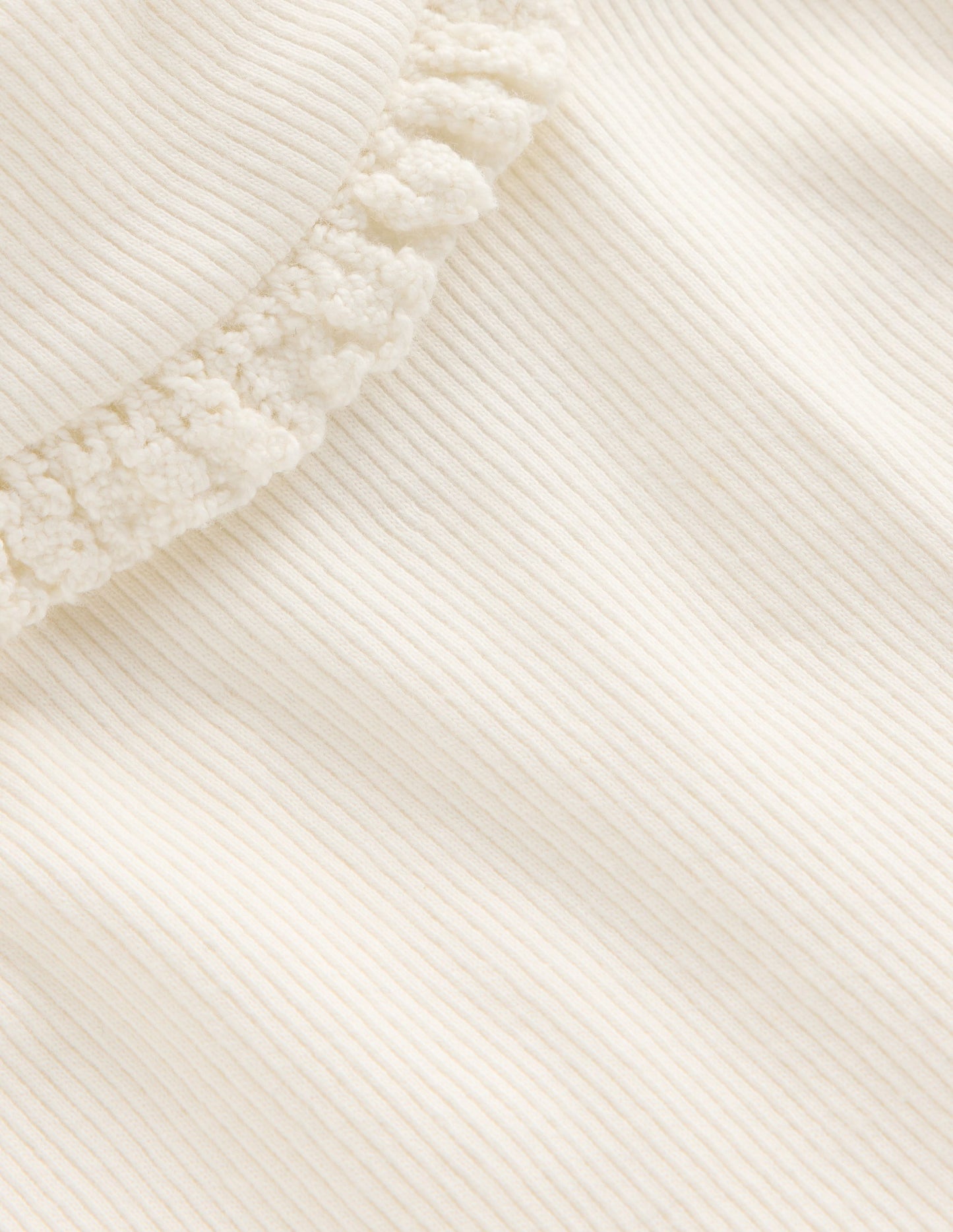 Ribbed Roll Neck Top-Ivory