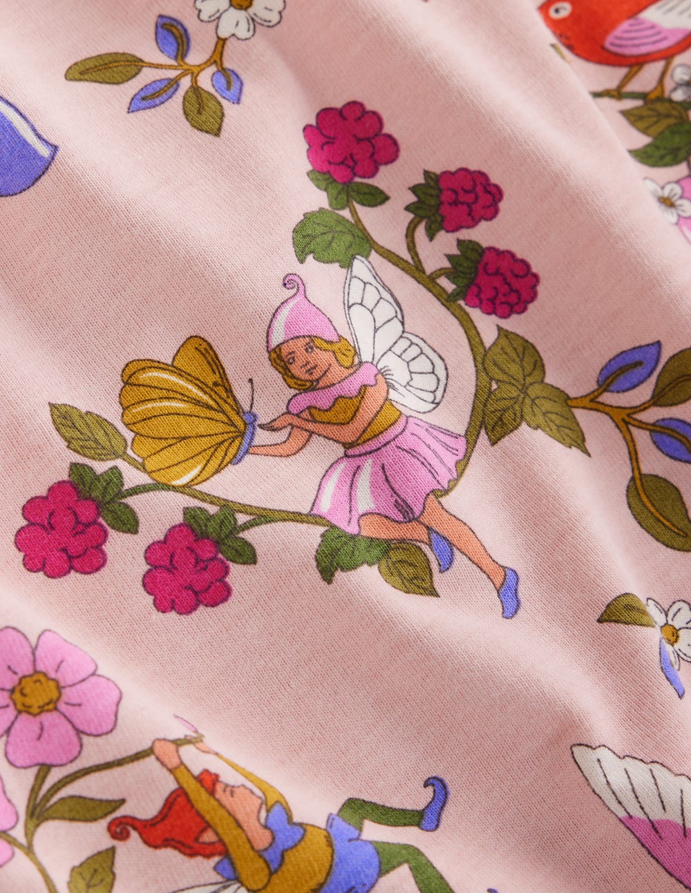 Printed Long Sleeve Nightie-Chalk Pink Fairy Tree