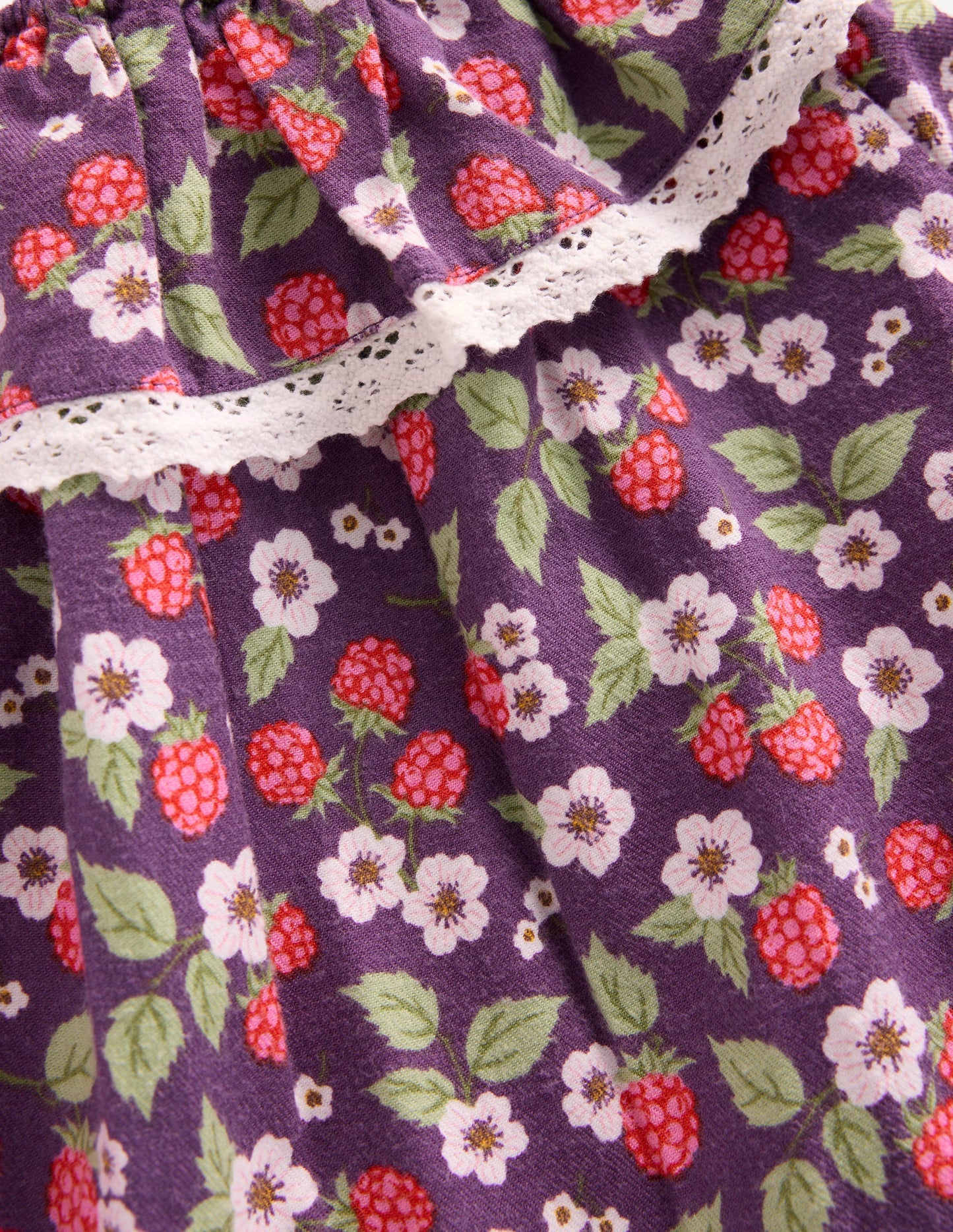 Lace Trim Woven Dress-Purple Vintage Berry
