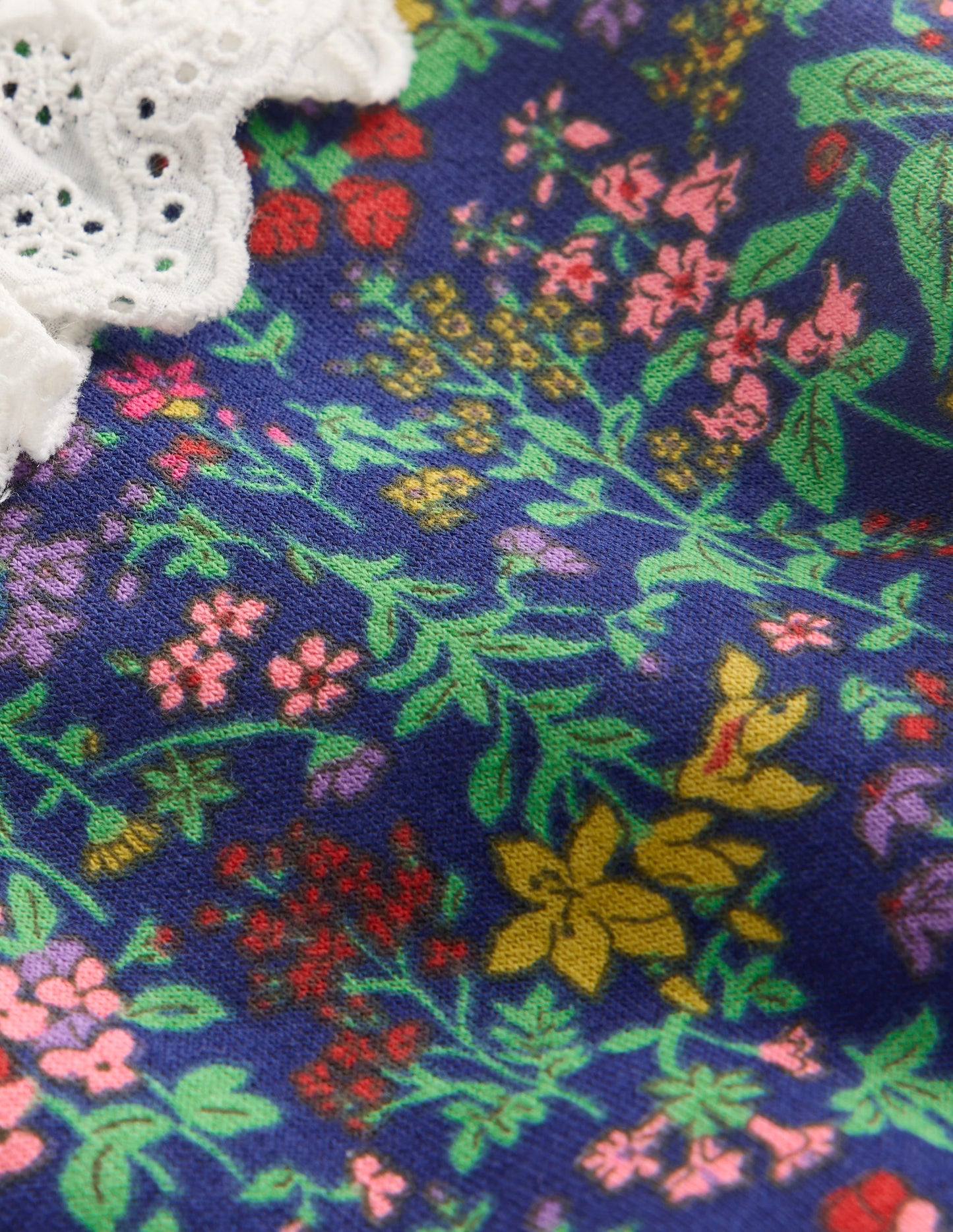 Broderie Sweatshirt Dress-College Navy Flower Meadow