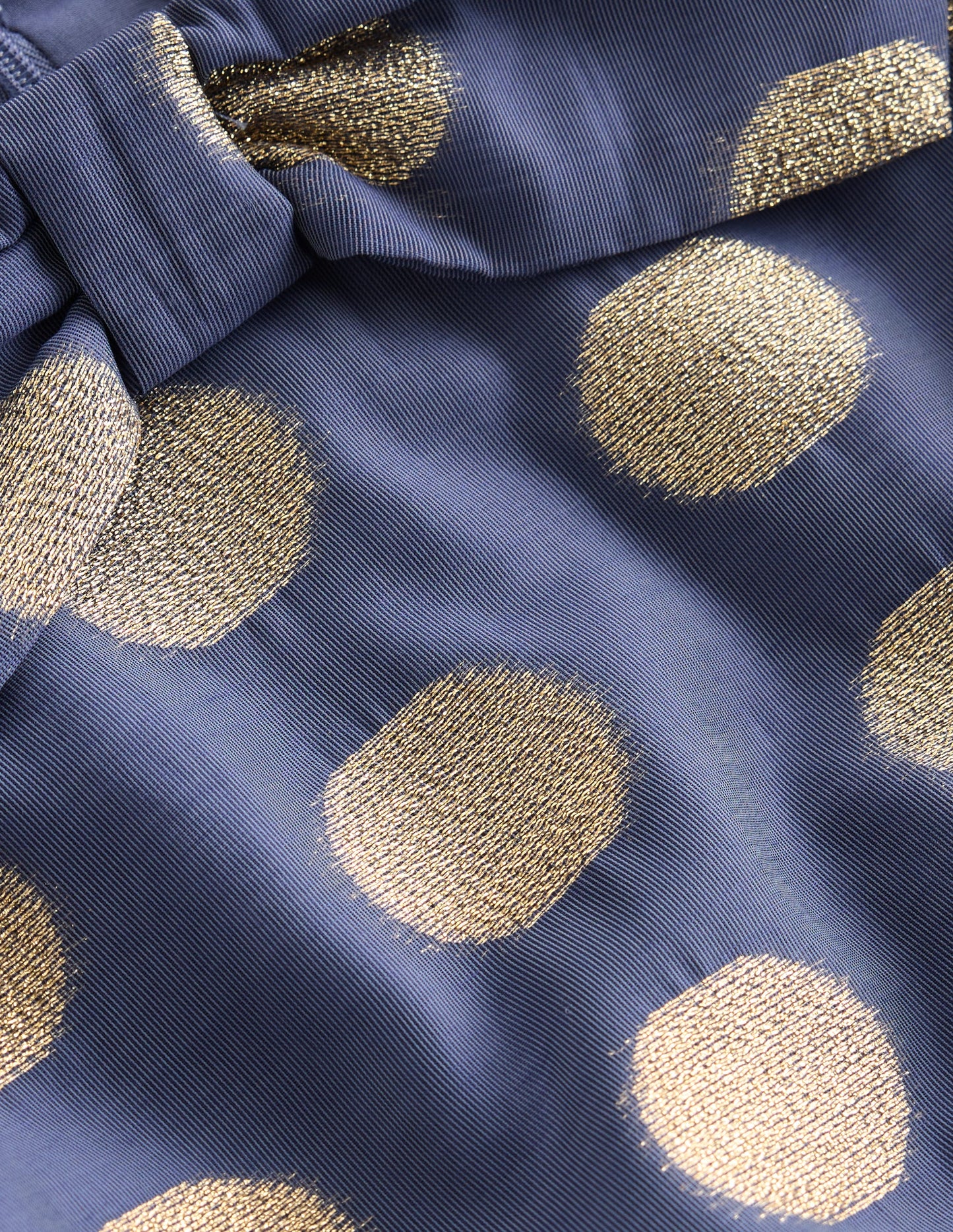 Bubble Hem Party Dress-College Navy Gold Spot