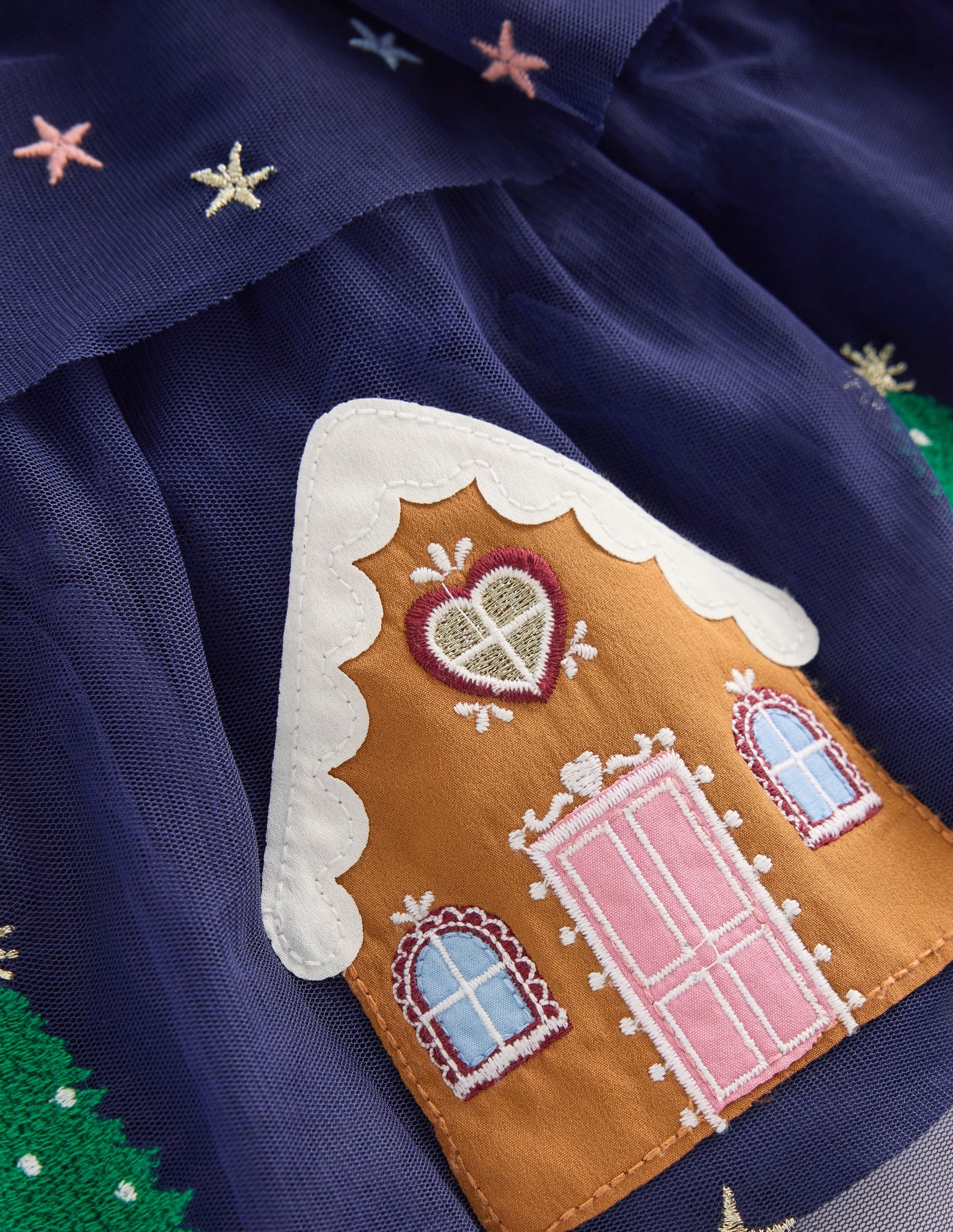 Tulle Tiered Gingerbread Dress-Medieval Blue