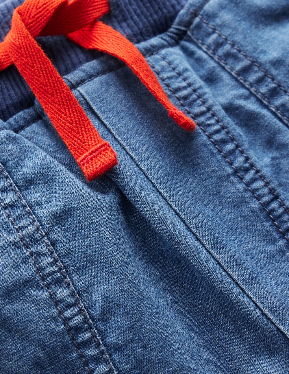 Cosy Lined Pants-Blue Chambray